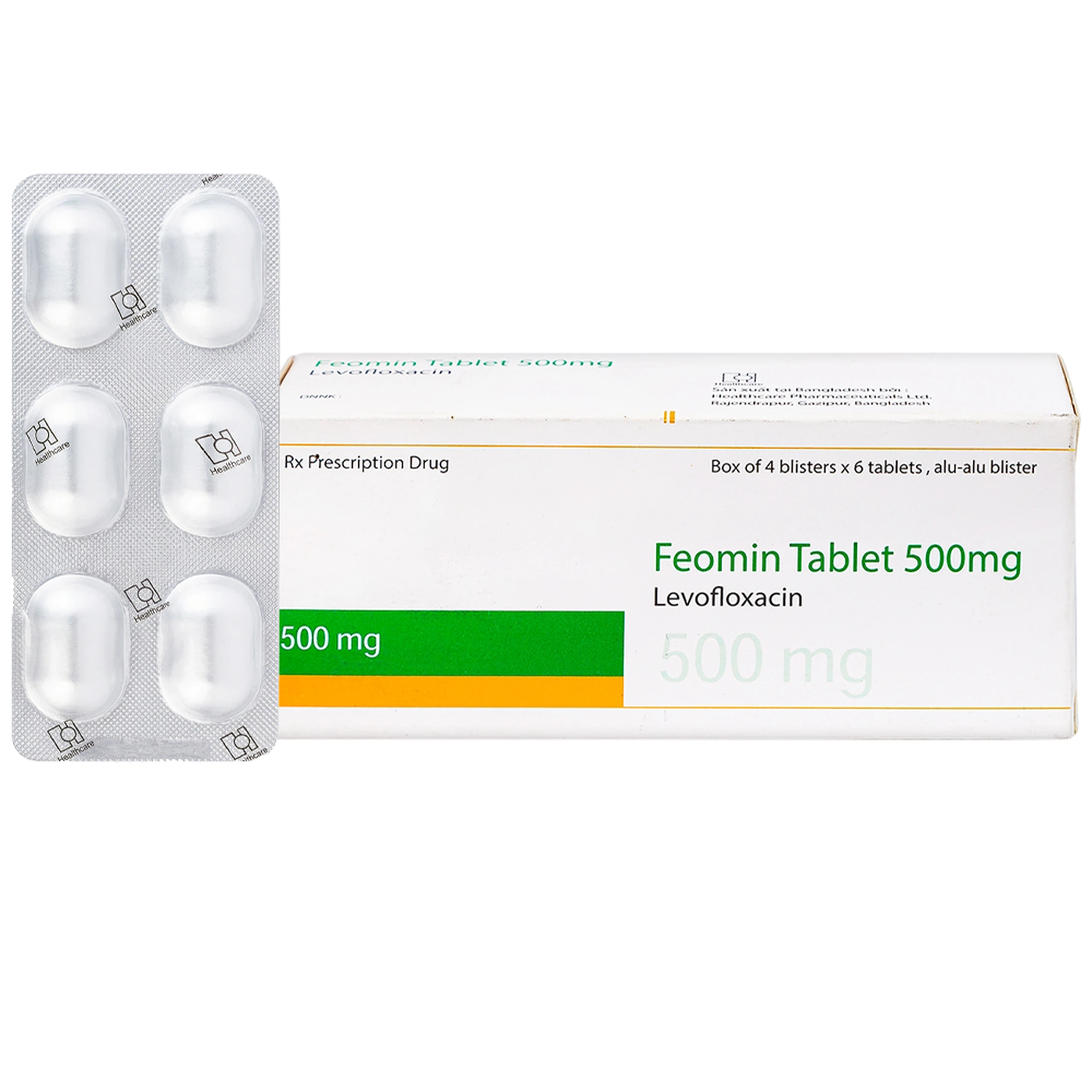 Thuốc Feomin 500mg General Pharm điều trị nhiễm khuẩn (6 vỉ x 4 viên)