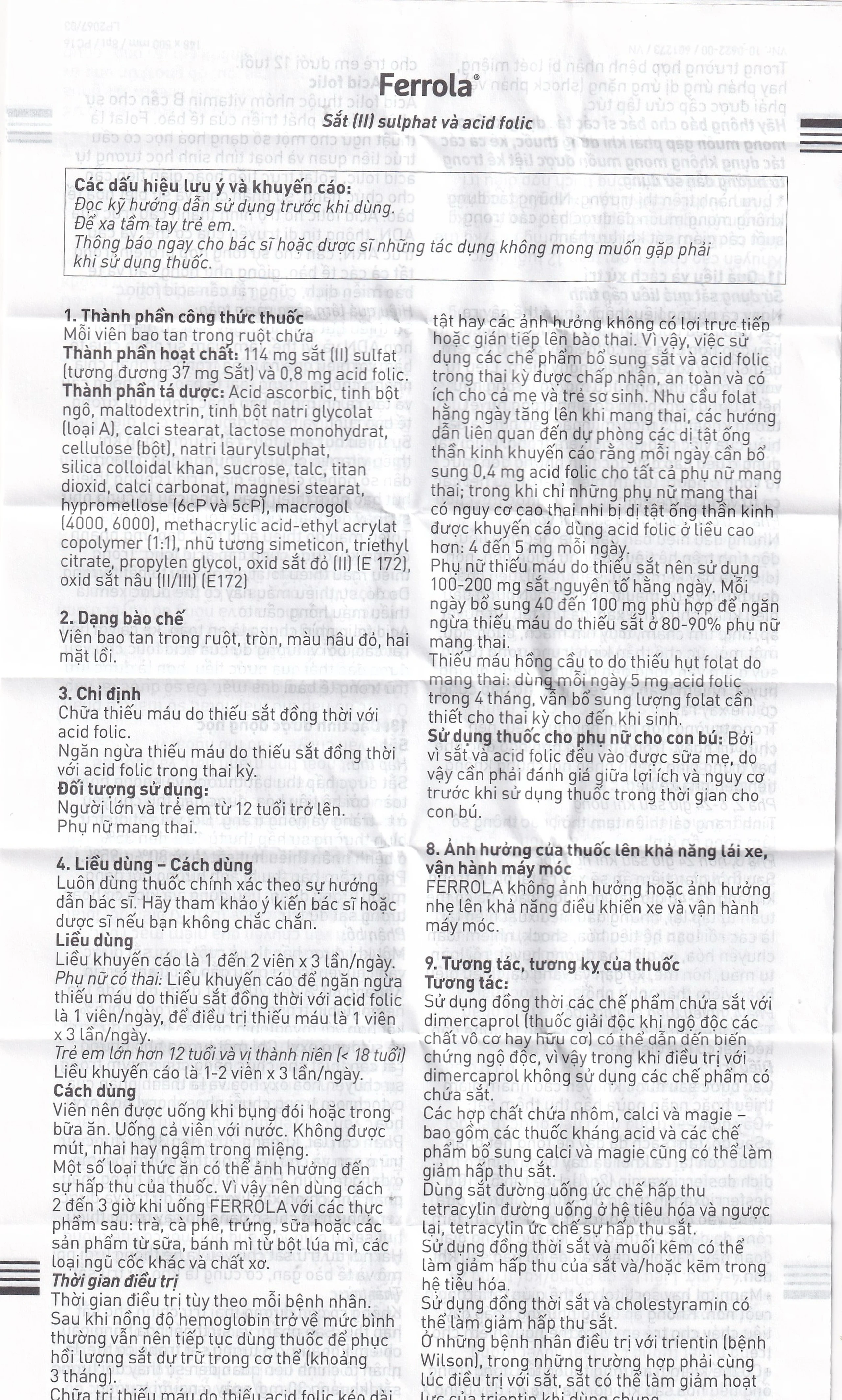 Thuốc Ferrola Worwag điều trị thiếu máu do thiếu sắt (5 vỉ x 10 viên)