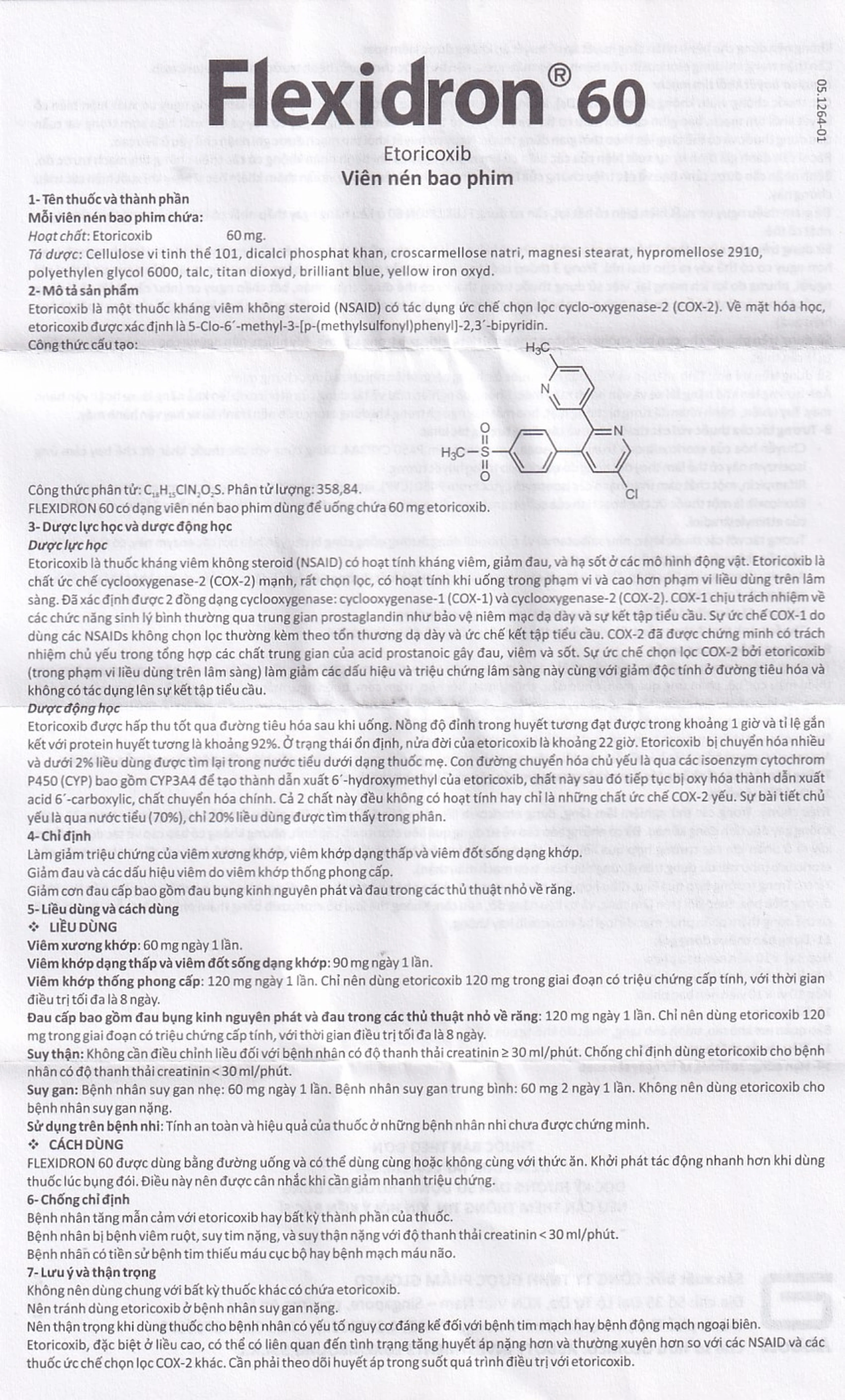 Thuốc Flexidron 60 Abbott giảm triệu chứng viêm xương khớp, viêm khớp dạng thấp (3 vỉ x 10 viên)