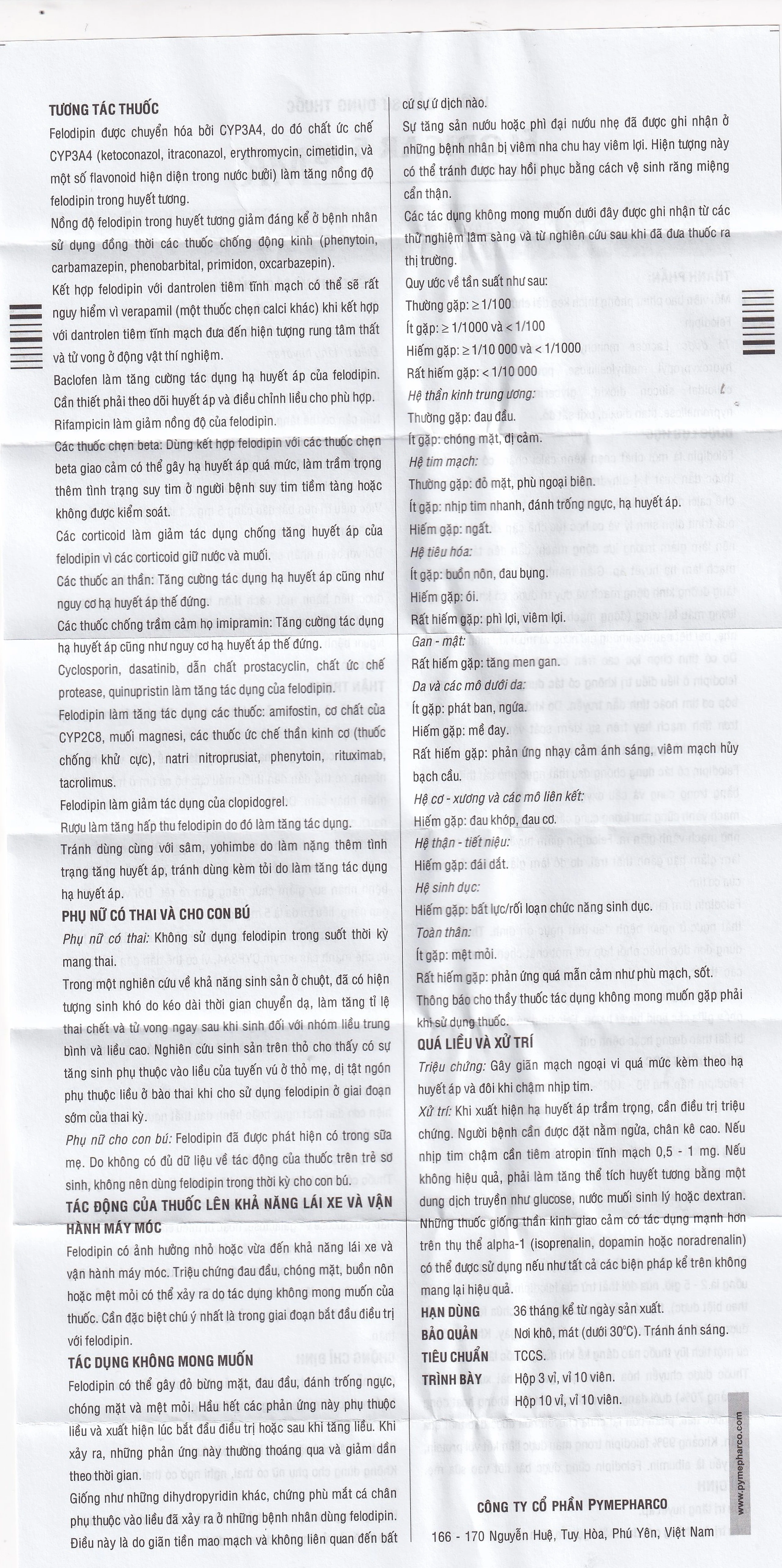 Thuốc Flodicar MR 5mg Pymepharco điều trị tăng huyết áp (3 vỉ x 10 viên)