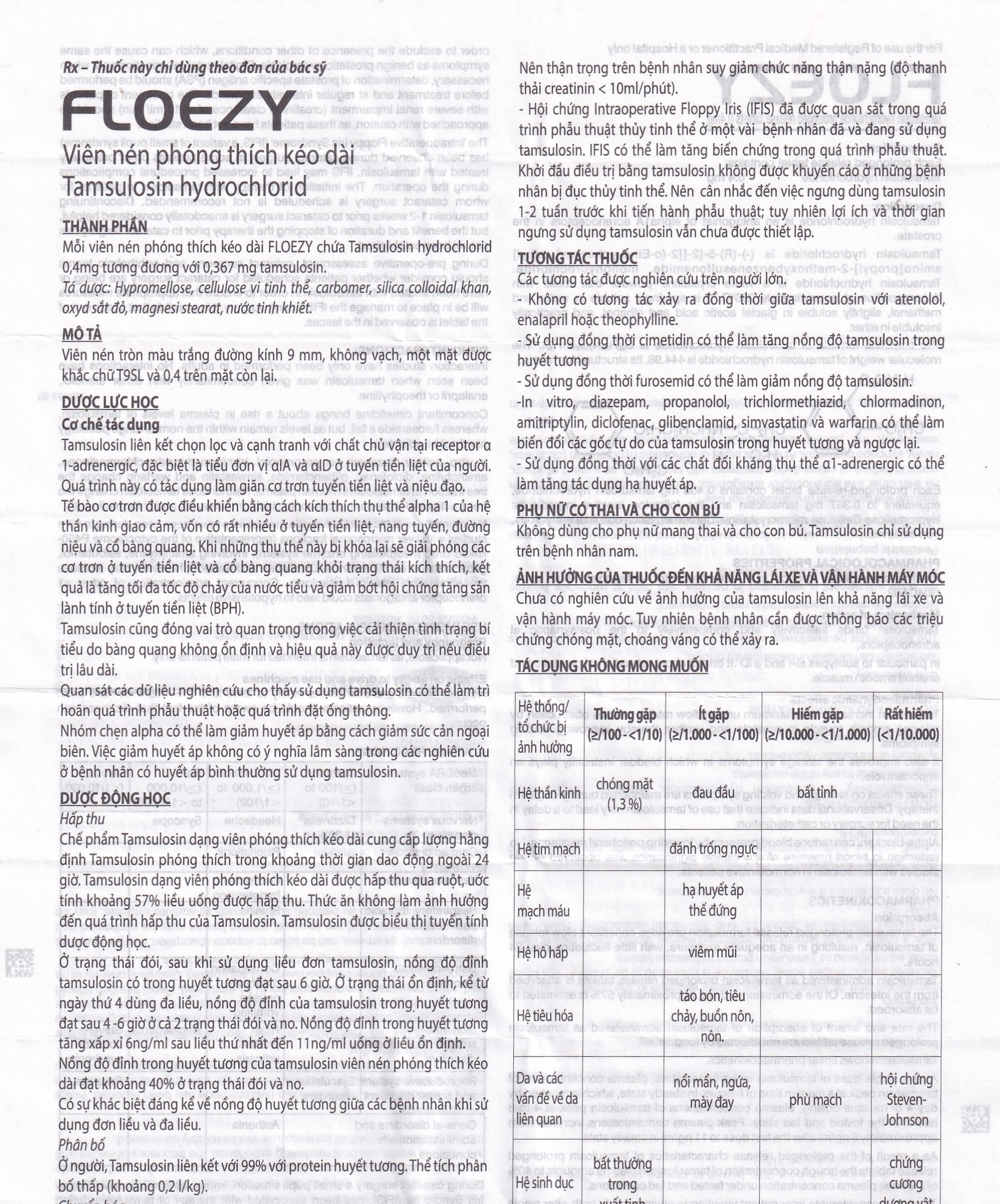 Thuốc Floezy 0.4mg MEGA We care điều trị triệu chứng của đường tiểu dưới (3 vỉ x 10 viên)