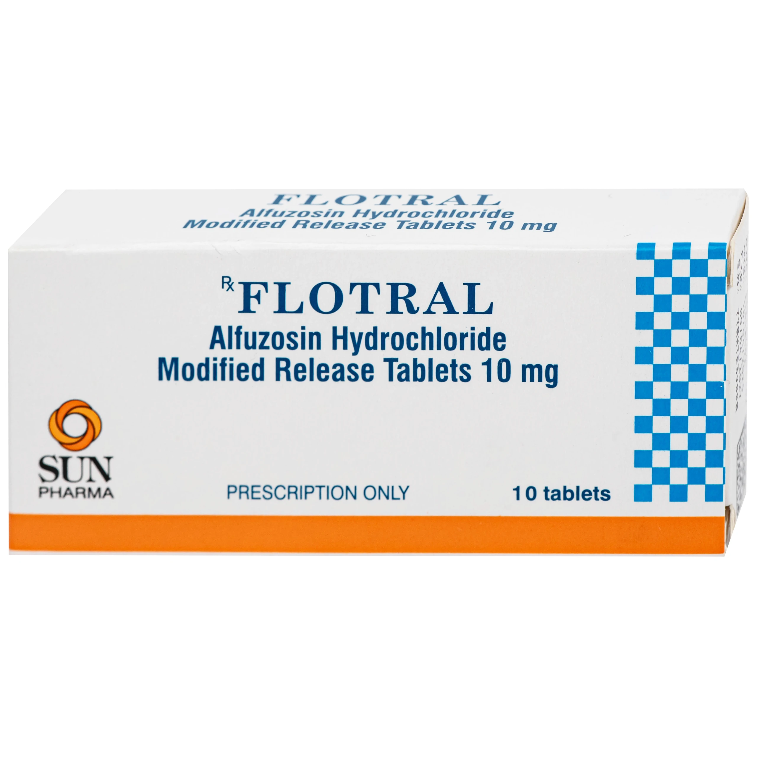 Thuốc Flotral Sun Pharma 10MG điều trị các dấu hiệu và triệu chứng của tăng sản lành tính tuyến tiền liệt (Bph) (1 Vỉ X 10 Viên)