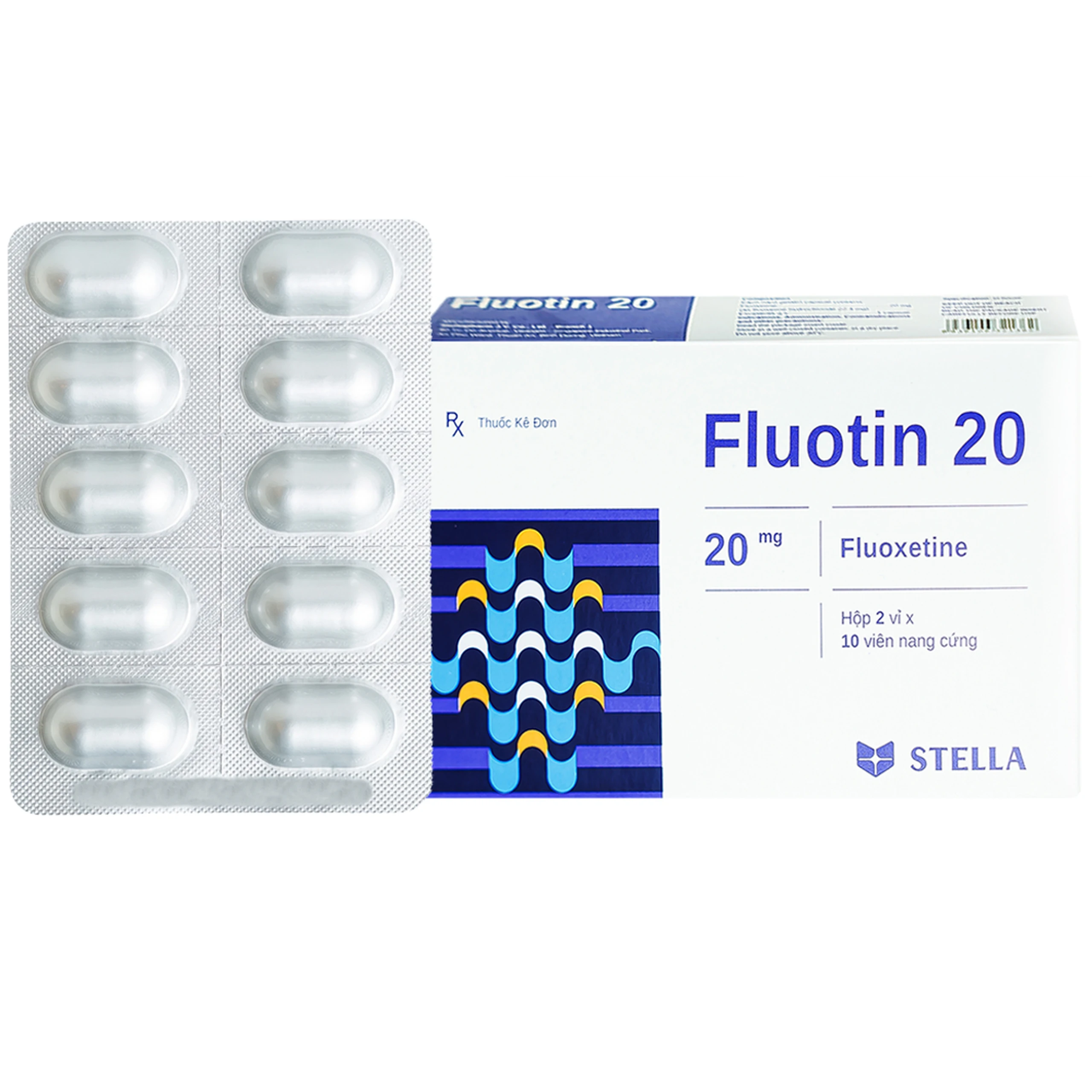 Thuốc Fluotin 20 Stella điều trị trầm cảm, rối loạn xung lực cưỡng bức ám ảnh (2 vỉ x 10 viên) 1