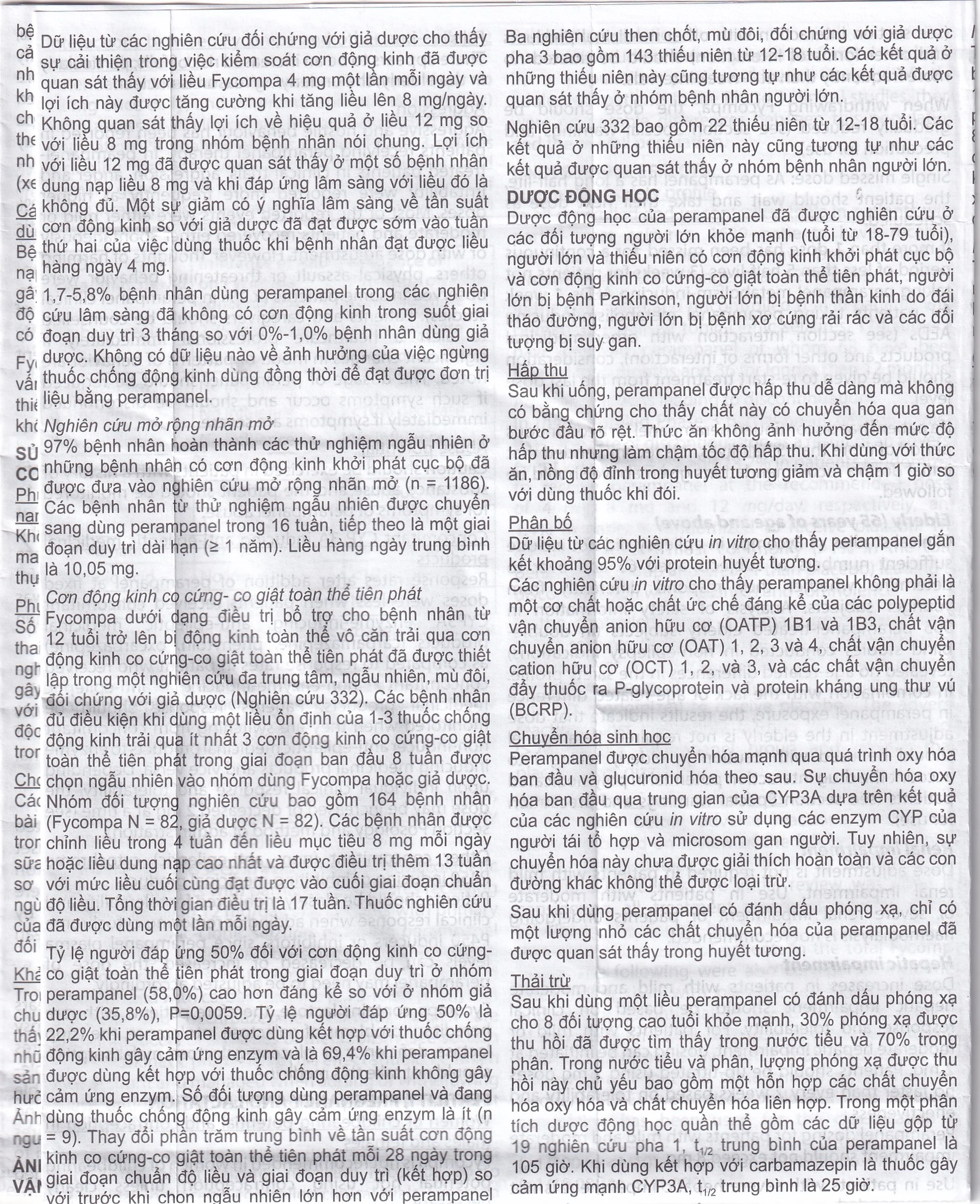 Thuốc Fycompa 2mg Eisai điều trị bổ trợ cơn động kinh (2 vỉ x 14 viên)