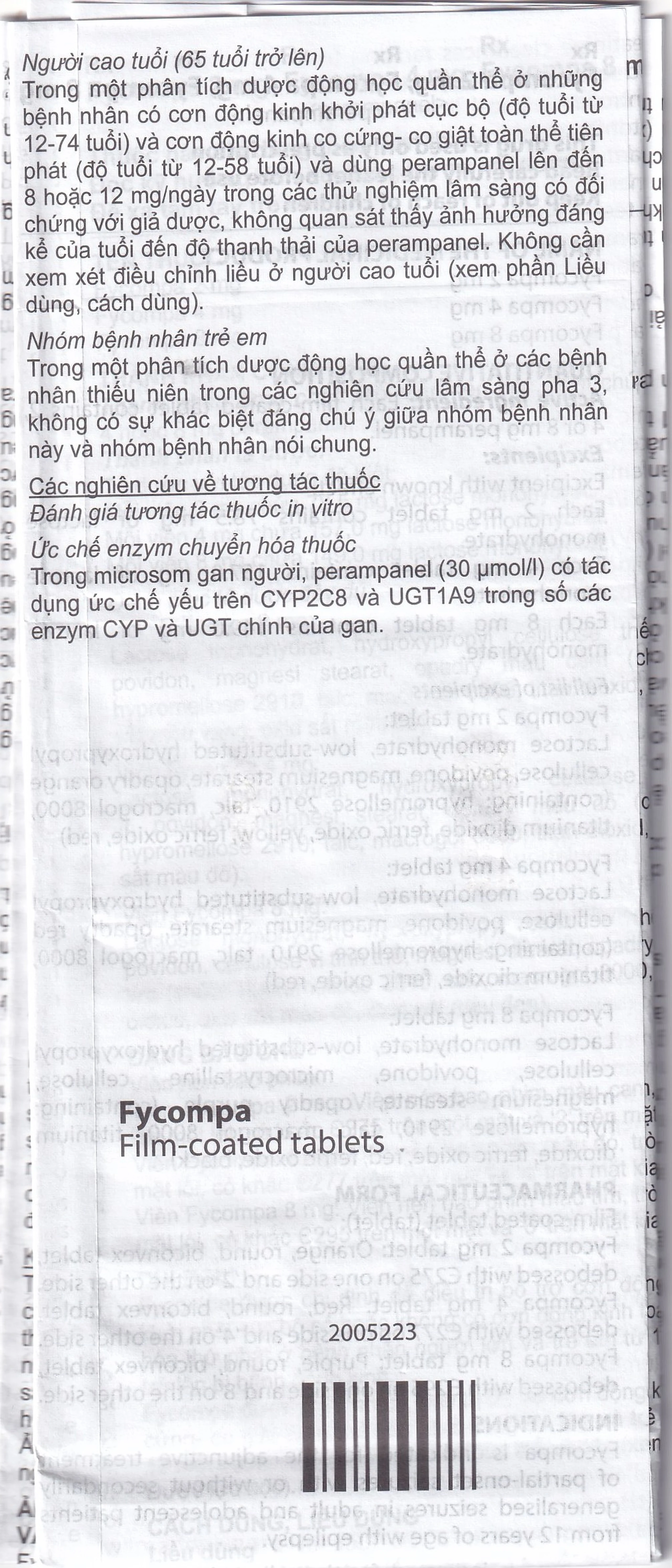 Thuốc Fycompa 2mg Eisai điều trị bổ trợ cơn động kinh (2 vỉ x 14 viên)