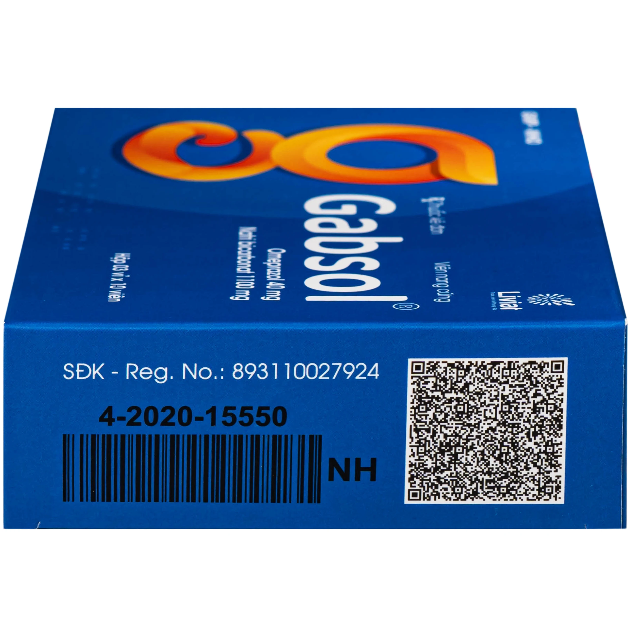 Thuốc Gabsol 40mg/1100mg Liviat chỉ định điều trị bệnh lý tiêu hóa, loét dạ dày tá tráng, trào ngược dạ dày thực quản (3 vỉ x 10 viên) 5