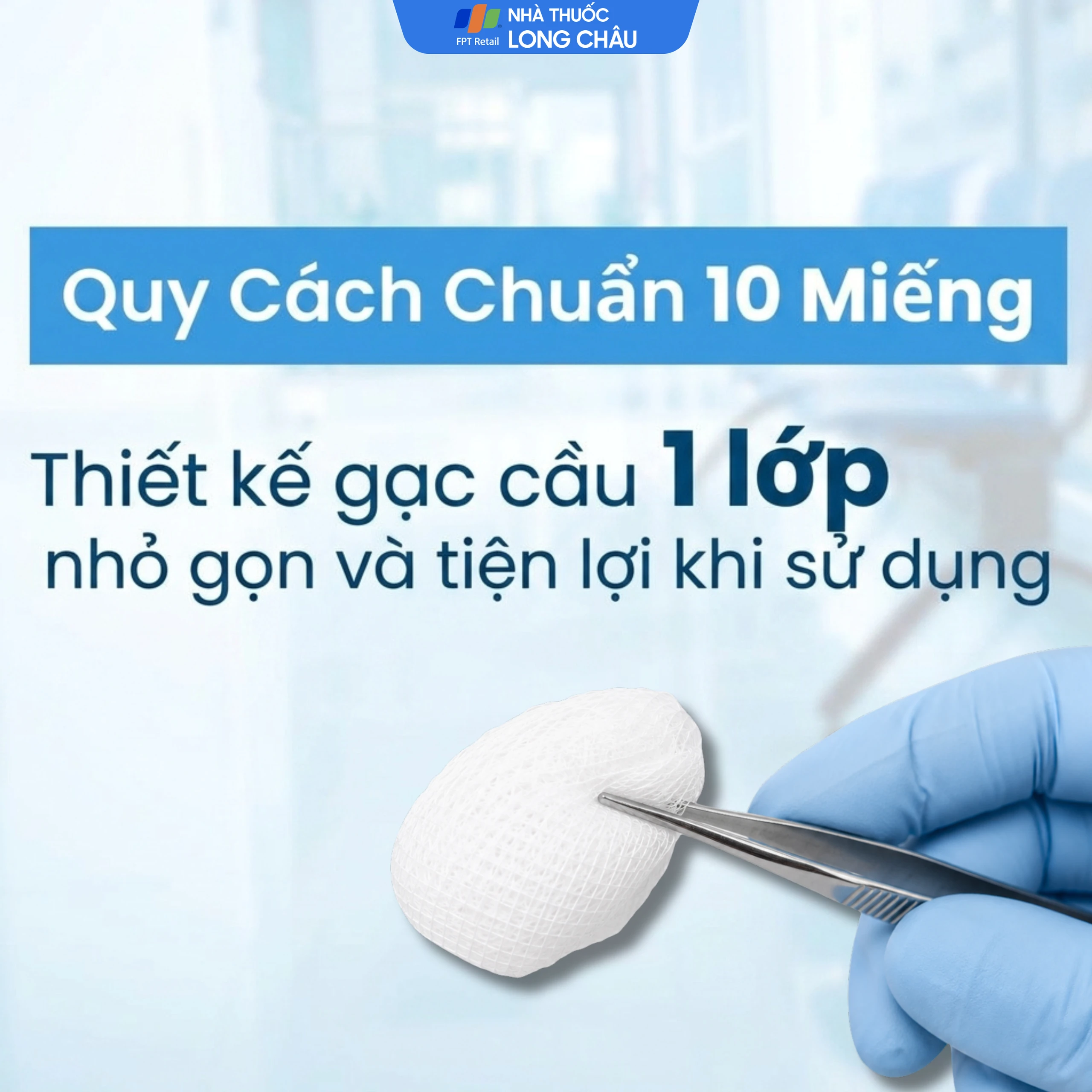 Gạc cầu đa khoa FI 30 x 1 lớp (10 miếng) dùng trong điều trị phẫu thuật, cầm máu, phá mủ, rửa vết thương 4