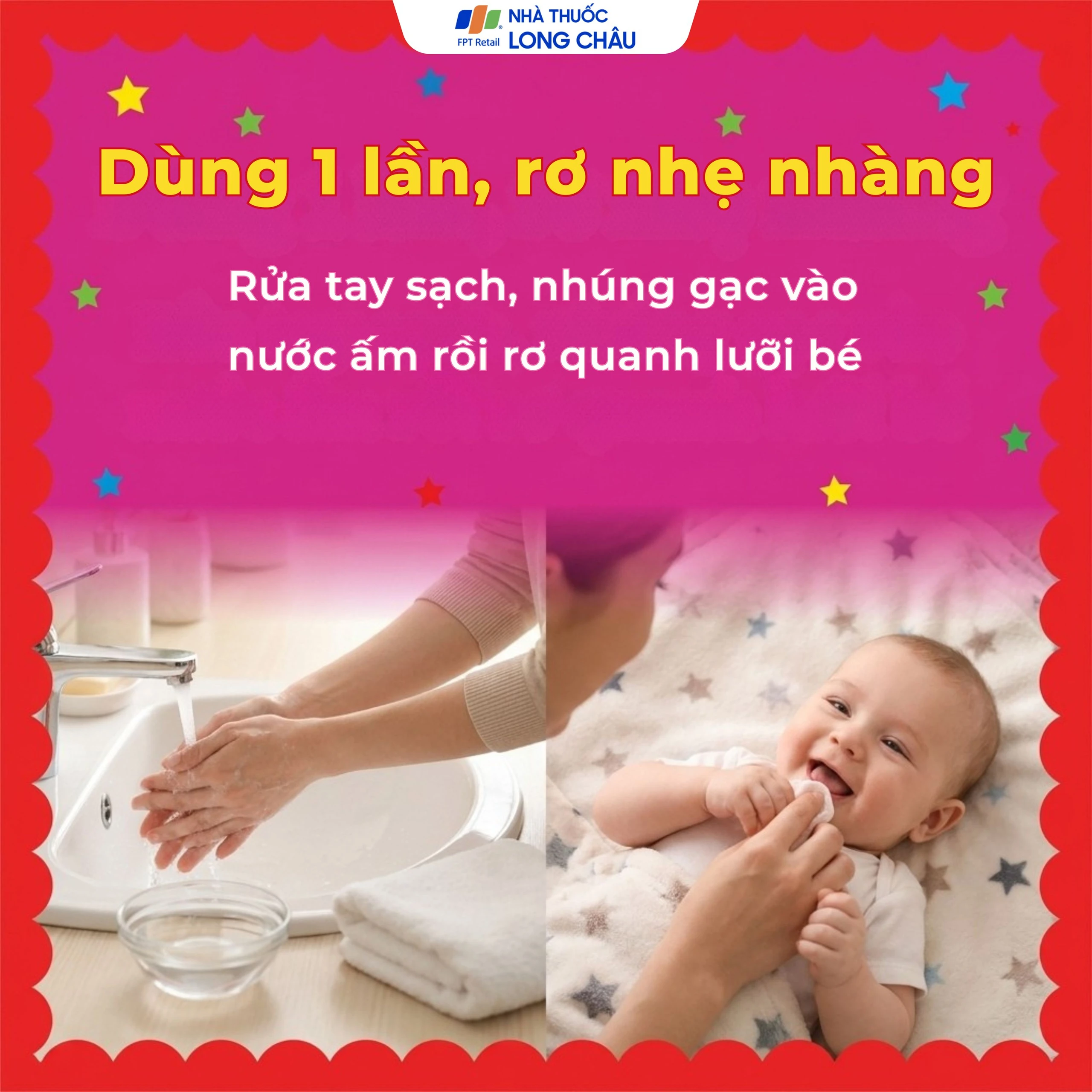 Gạc rơ lưỡi Đông Pha (5 cái) vệ sinh, làm sạch lưỡi, răng miệng cho bé 4