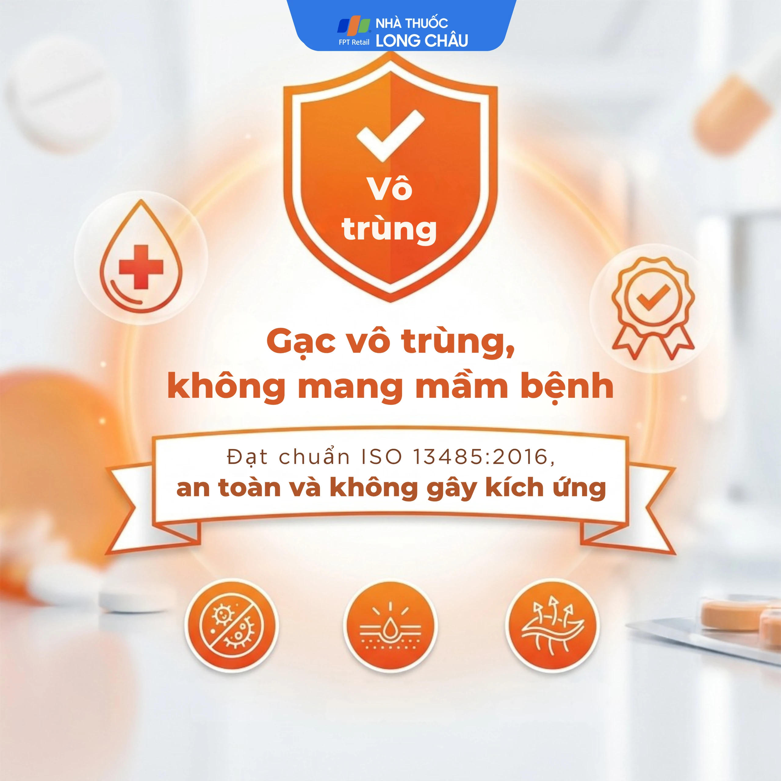 Gạc tiệt trùng Vaseline Milovas (10 miếng) sơ cứu vết thương, thấm máu và dịch tiết 3