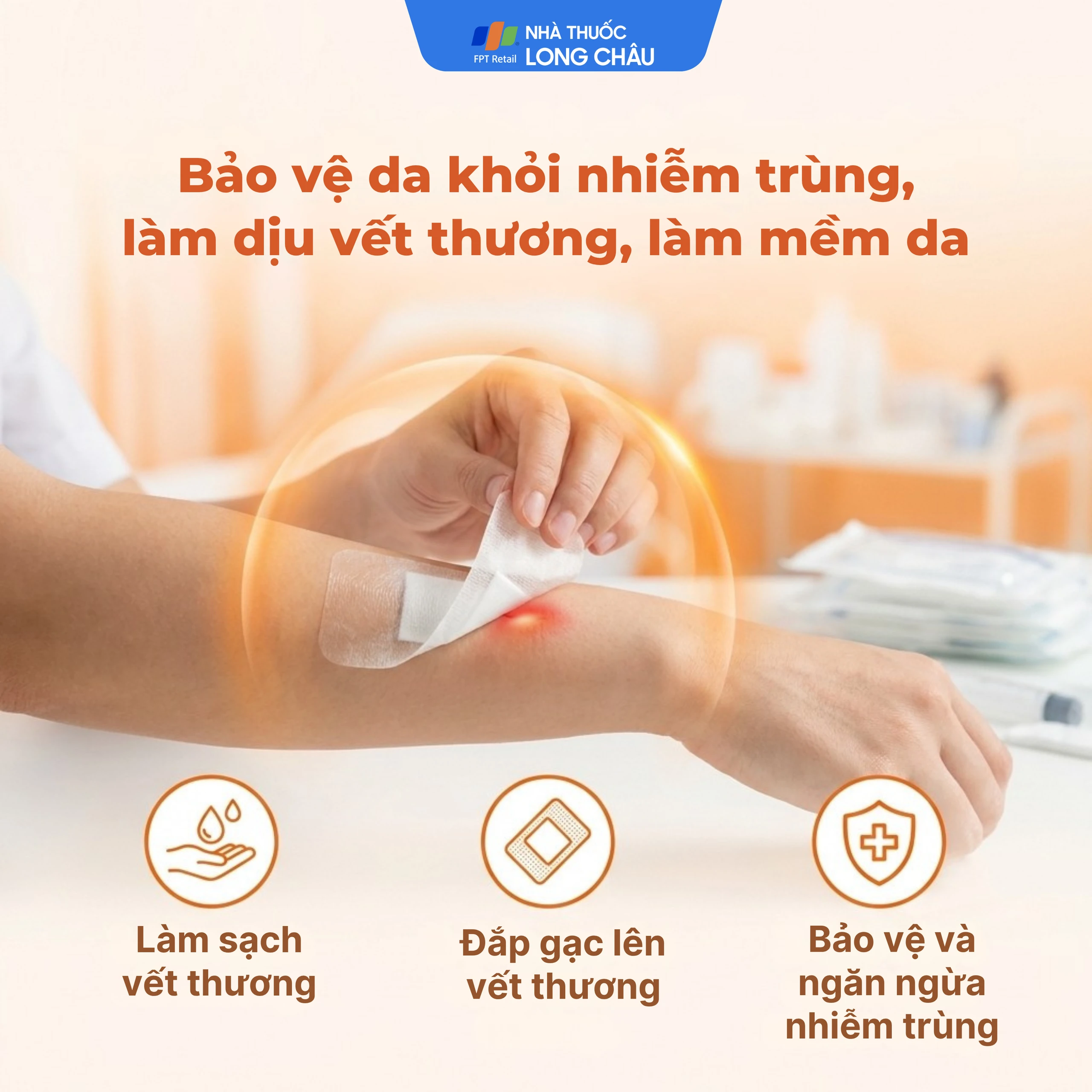 Gạc tiệt trùng Vaseline Milovas (10 miếng) sơ cứu vết thương, thấm máu và dịch tiết 5