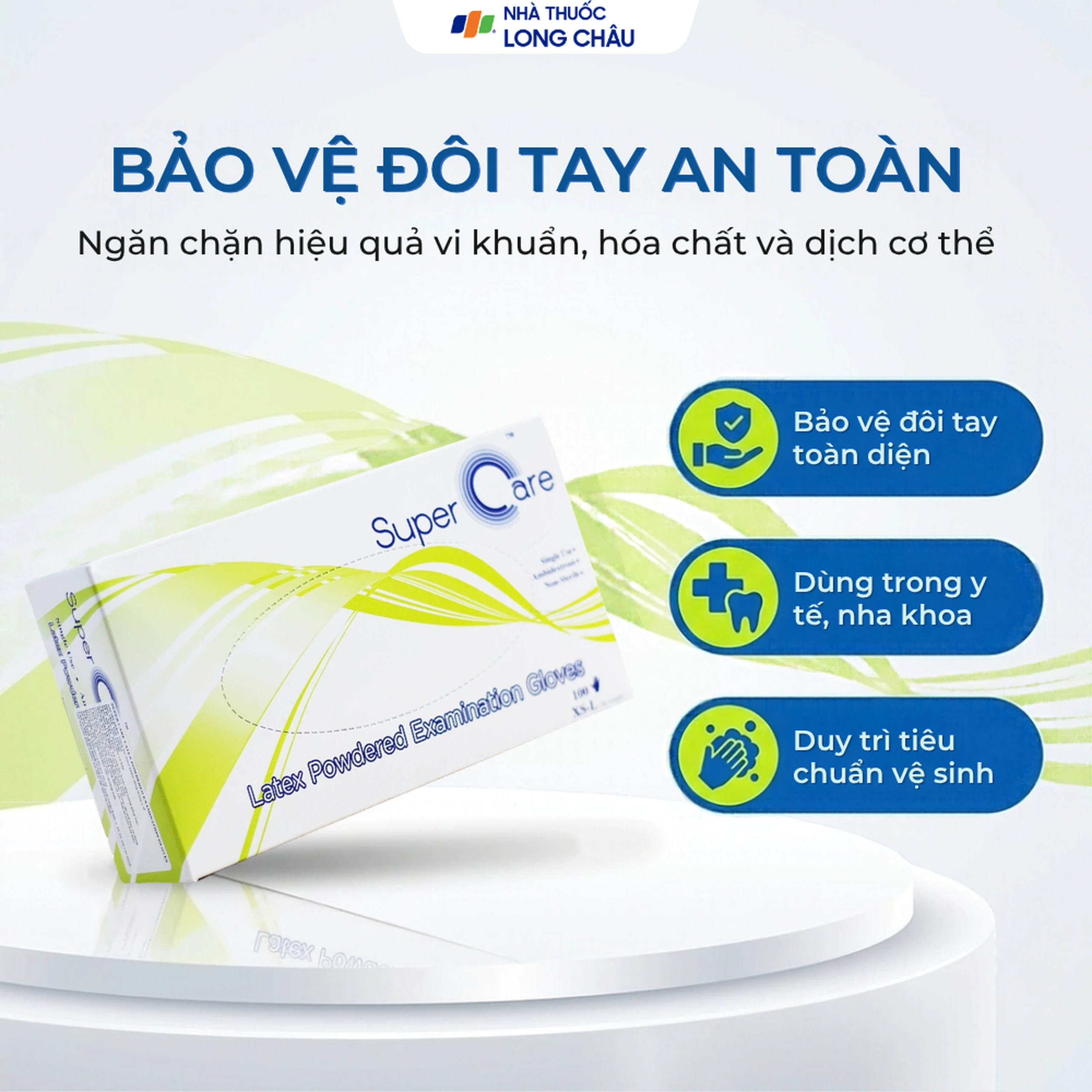 Găng tay y tế có bột Super Care size M (100 cái) Latex Powdered Examination 2