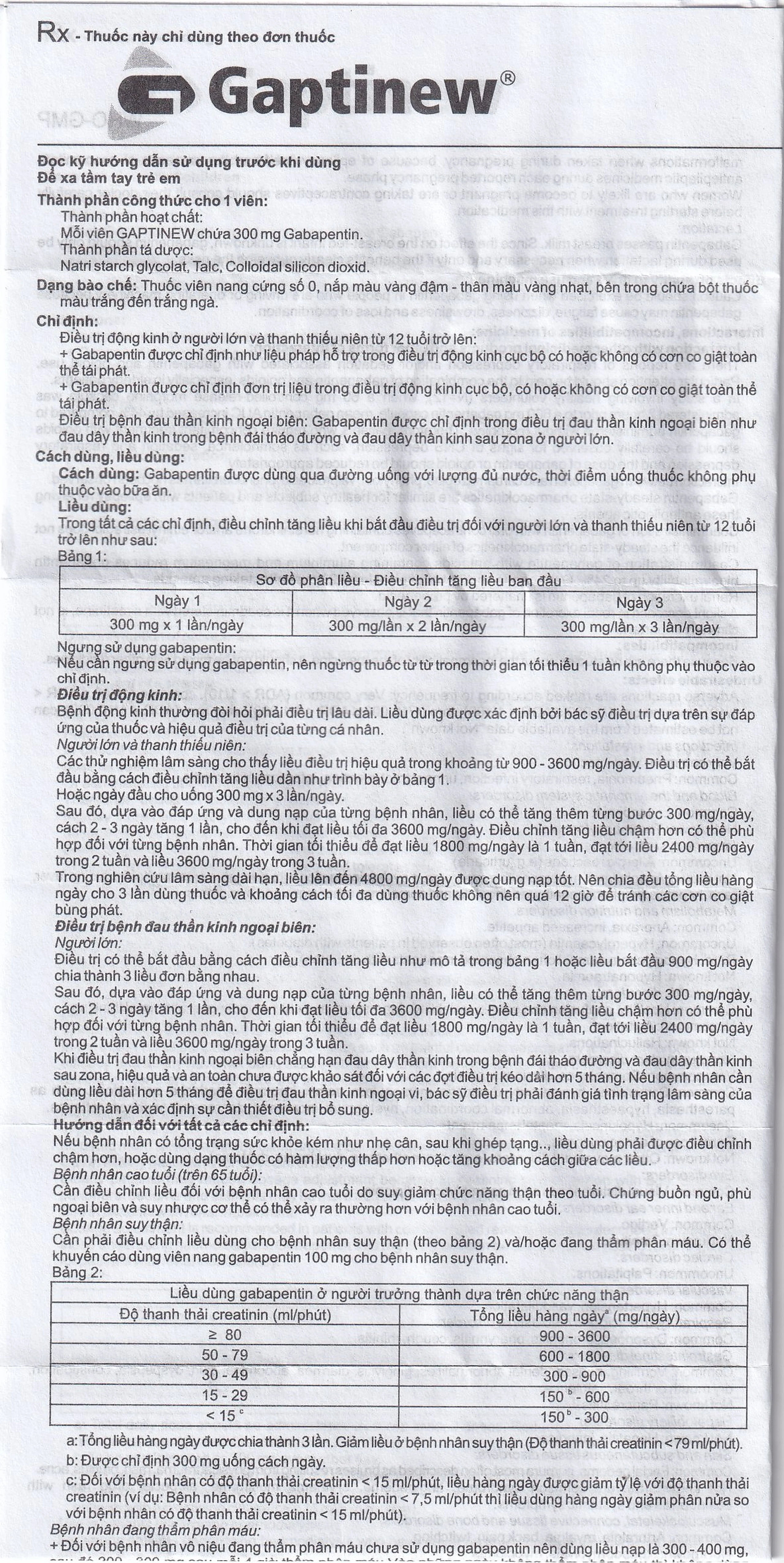 Thuốc Gaptinew 300mg Agimexpharm điều trị động kinh và đau thần kinh ngoại biên (10 vỉ x 10 viên)