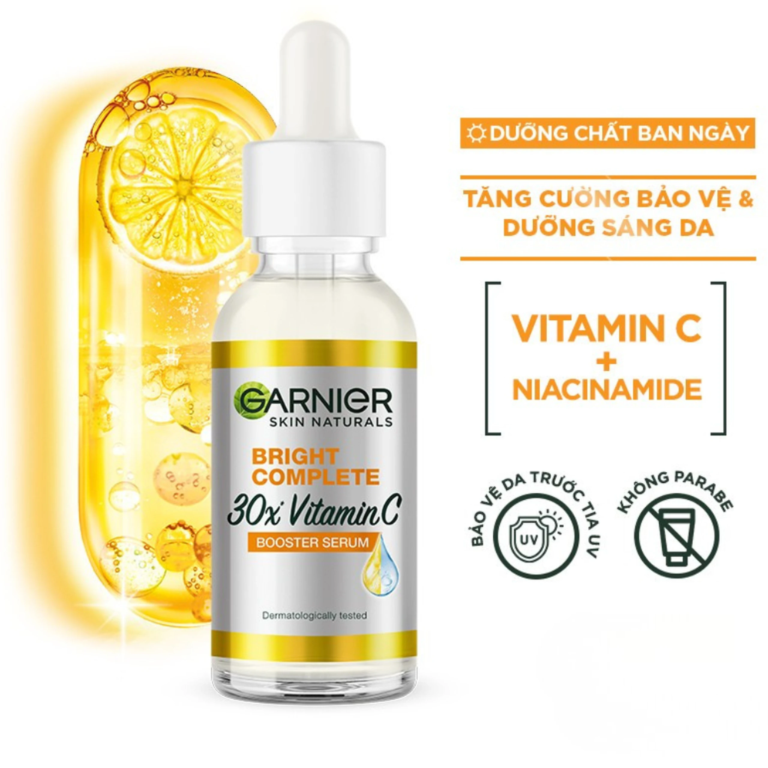 Tinh chất dưỡng sáng da, mờ thâm Garnier Skin Naturals Bright Complete 30x Vitamin C Booster Serum 30ml 2