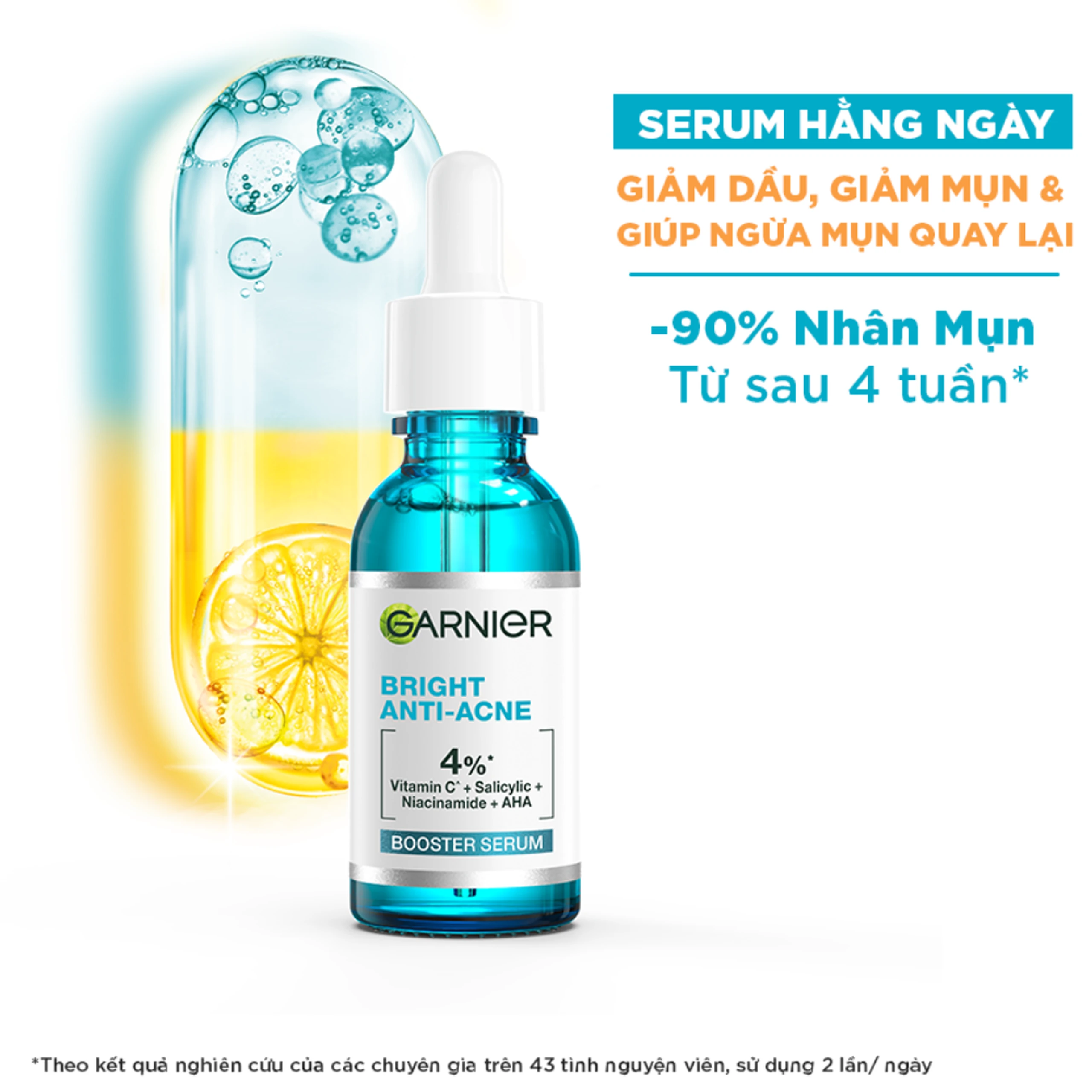 Tinh chất ngừa mụn Garnier Skin Naturals Bright Complete Anti Acne Booster Serum 30ml 2
