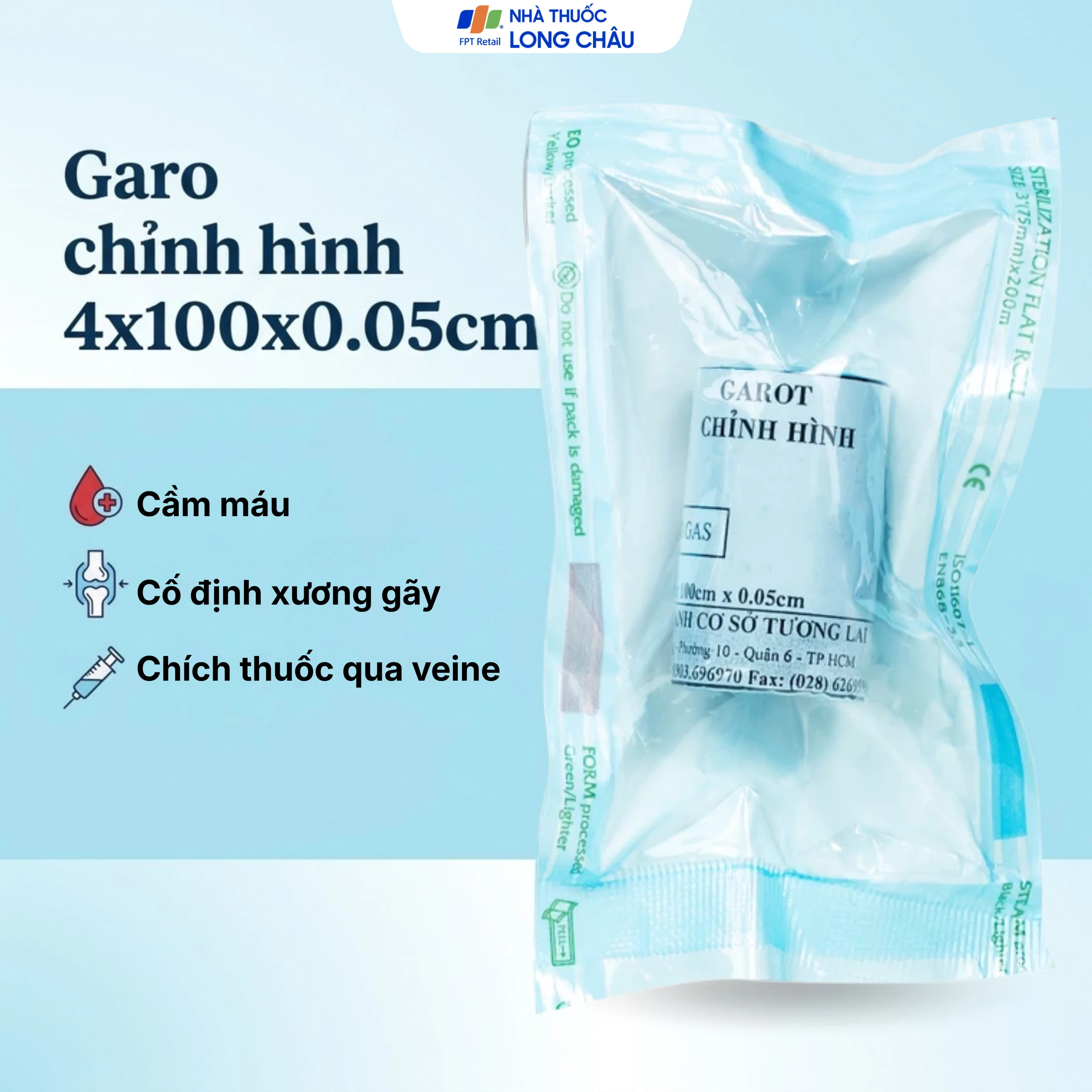 Garo chỉnh hình 4x100x0.05cm dùng để thắt mạch, hỗ trợ việc tìm mạch máu 2