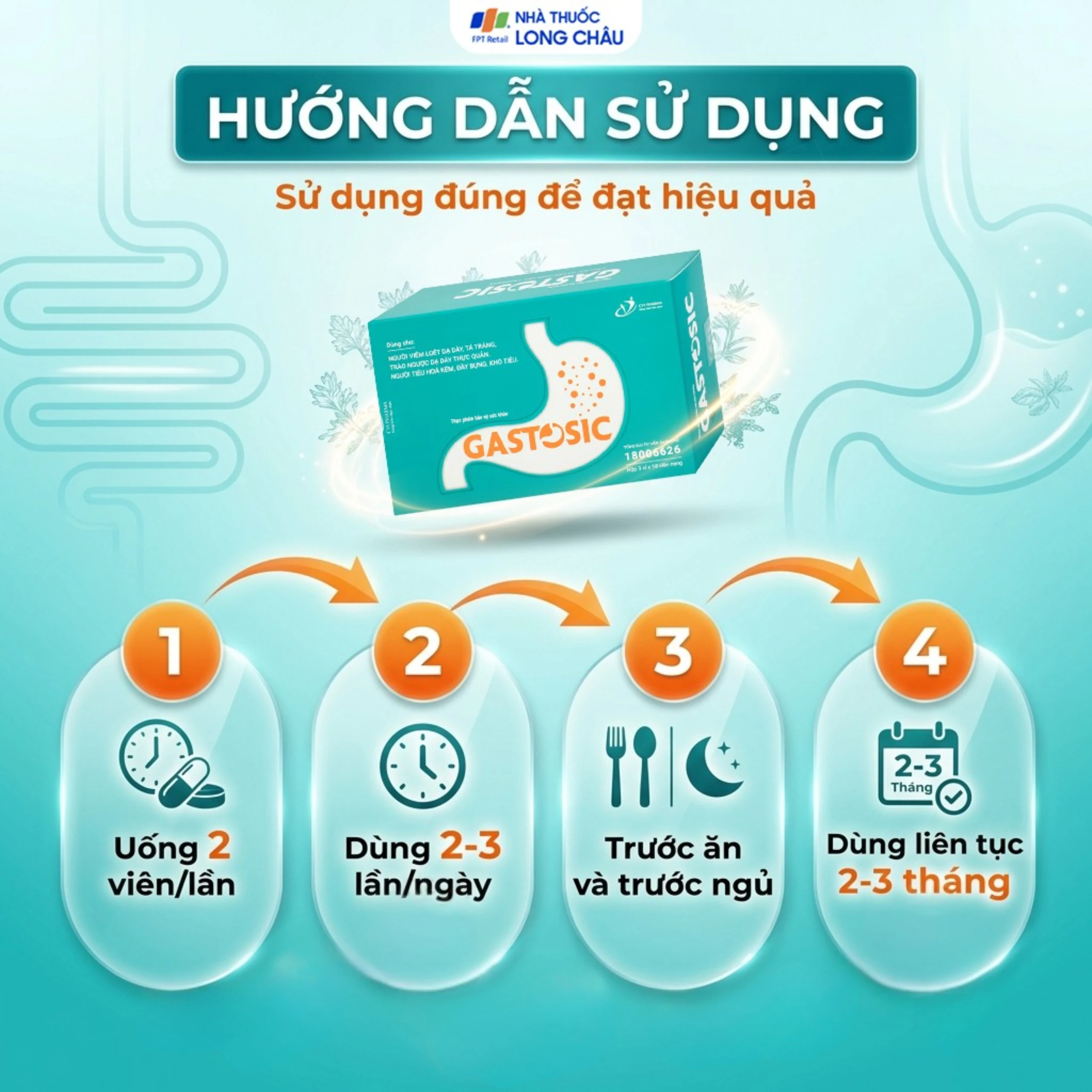 Viên giúp tiêu hóa Gastosic CVI (3 vỉ x 10 viên) 5