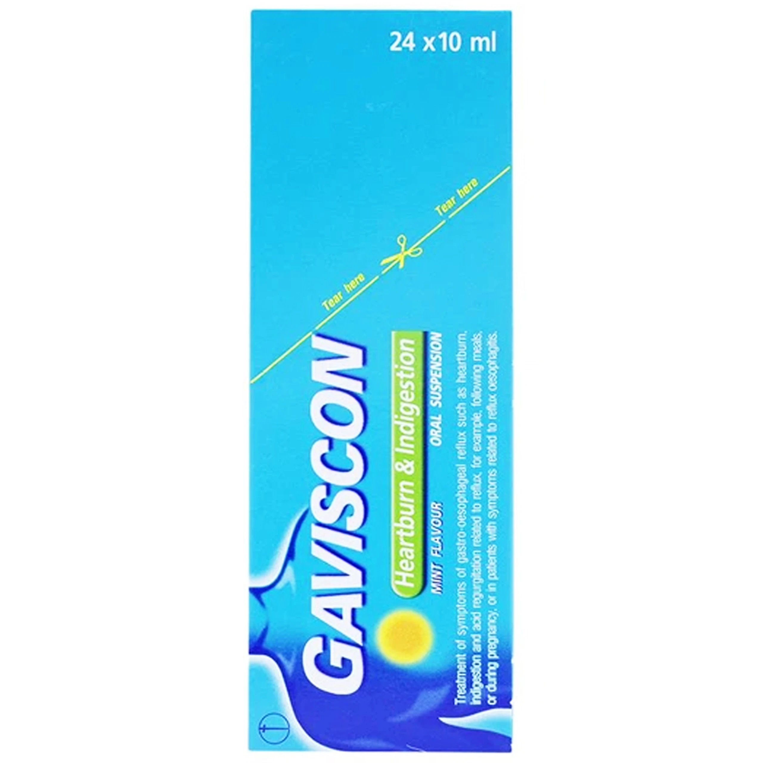 Hỗn dịch Gaviscon Reckitt Benckiser điều trị trào ngược dạ dày, thực quản (24 gói x 10ml)