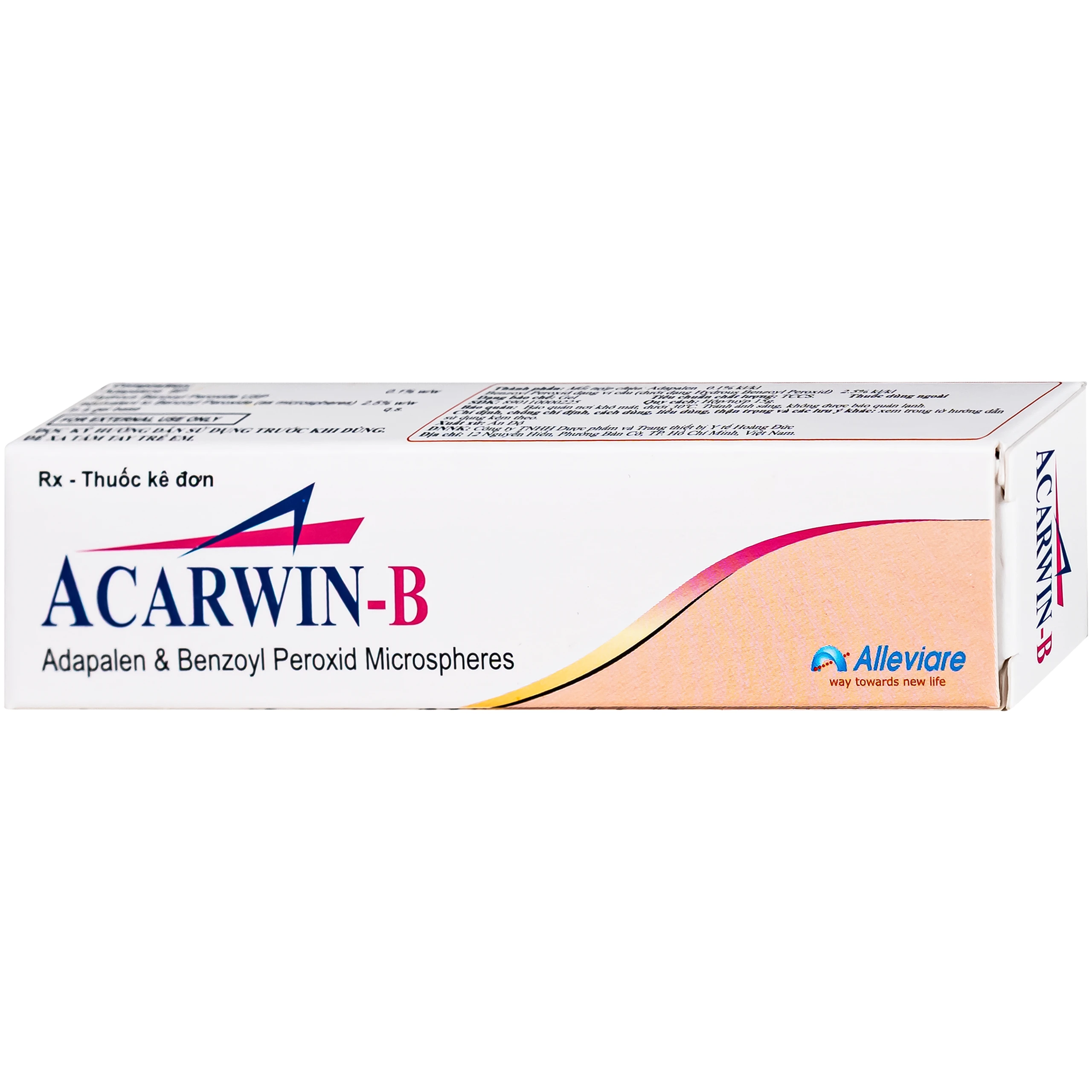 Gel Acarwin-B 0.1%/2.5% Alleviare điều trị mụn trứng cá (15g) 3