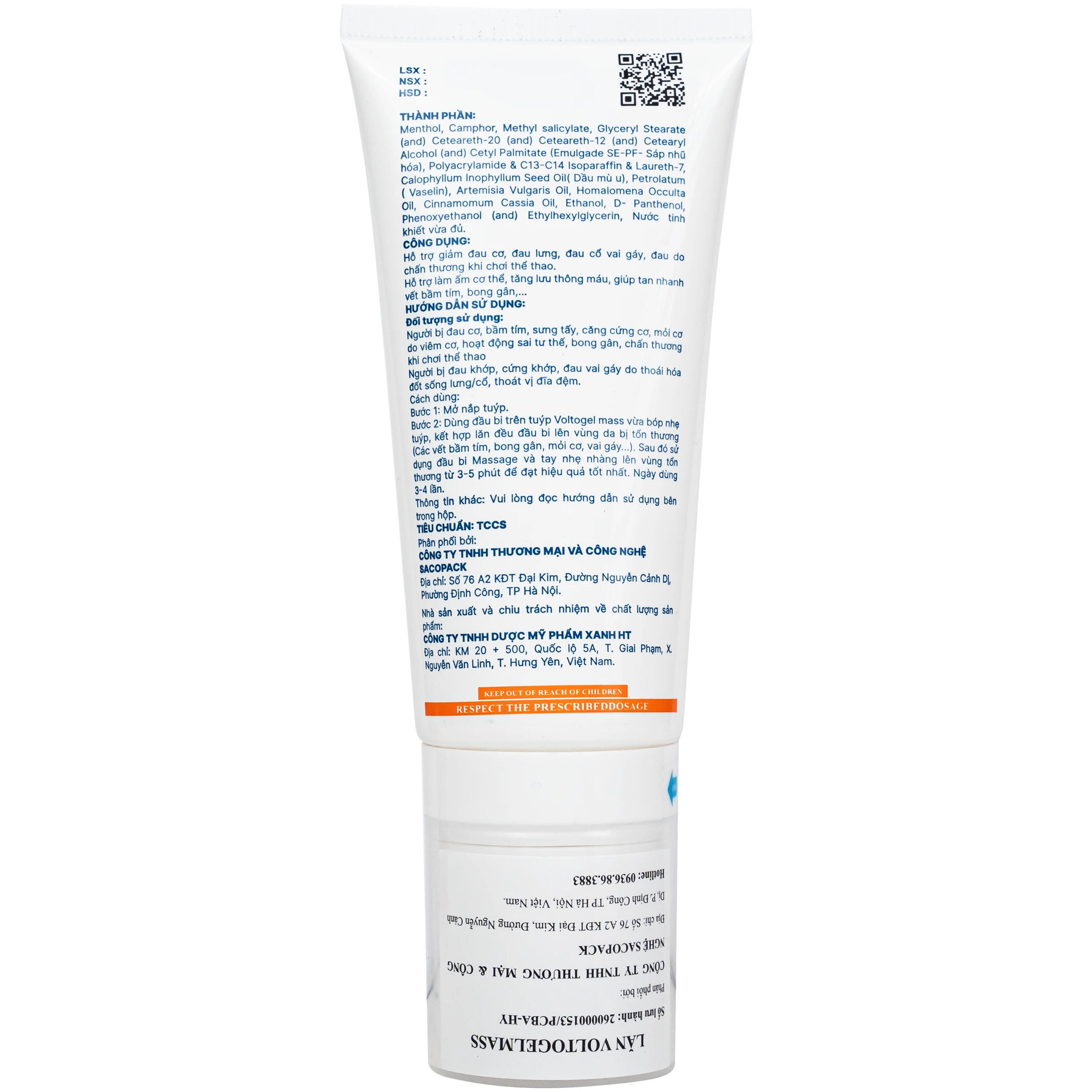 Gel bôi giảm đau Voltogel mass 50g giúp giảm đau cơ, đau vai, bầm tím, bong gân 10