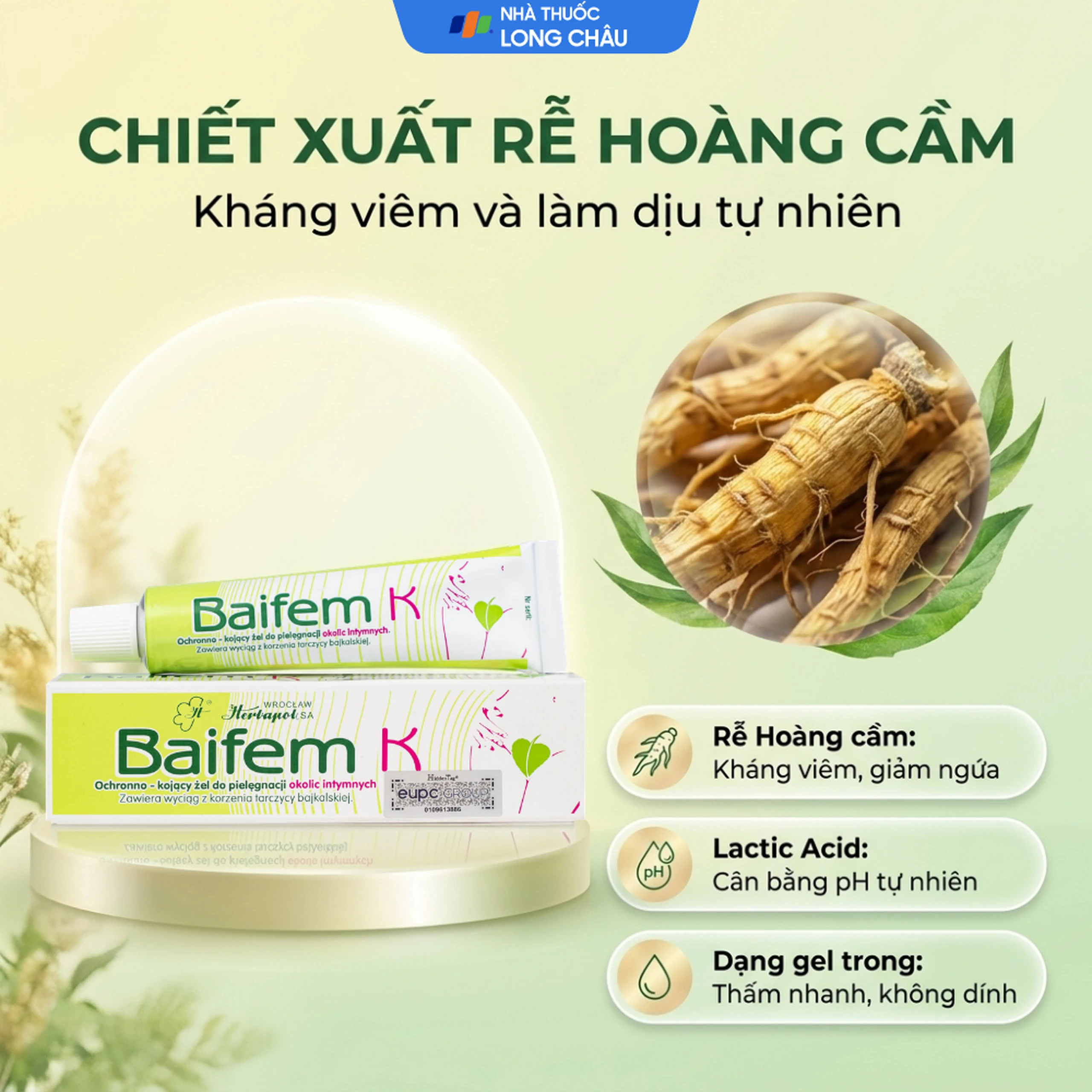 Kem bôi dịu da Baifem K 15g giảm ngứa, kích ứng, mẩn đỏ 3