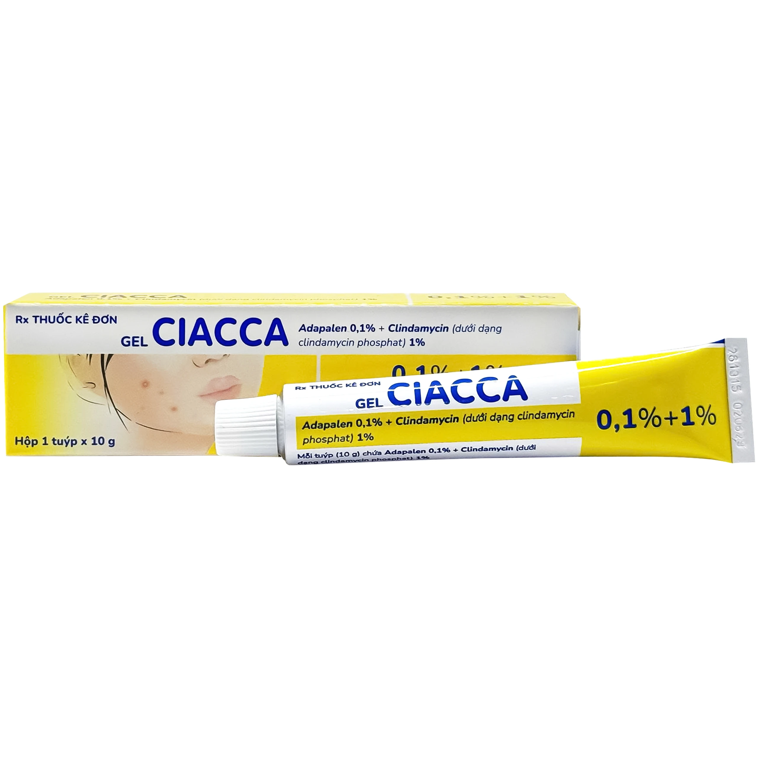 Gel bôi ngoài da Ciacca Davipharm điều trị tình trạng da bị mụn trứng cá nhẹ đến vừa (10g) 1