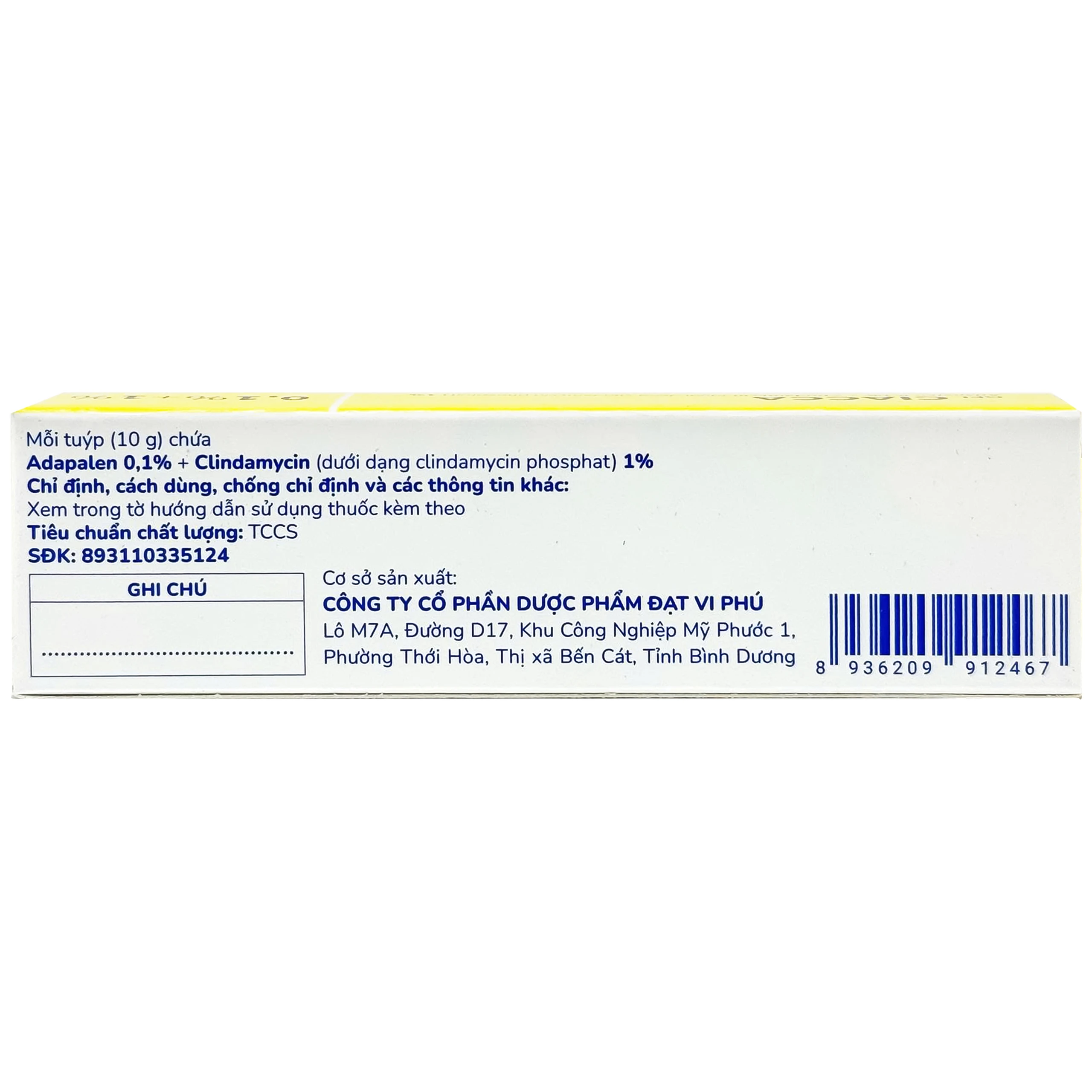 Gel bôi ngoài da Ciacca Davipharm điều trị tình trạng da bị mụn trứng cá nhẹ đến vừa (10g) 3