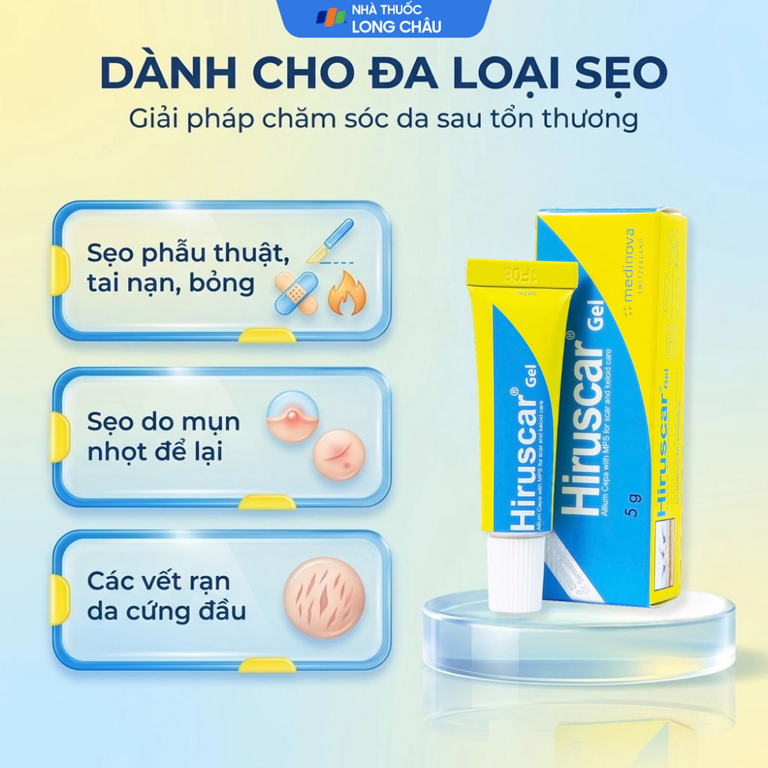 Gel bôi Hiruscar giúp làm mờ vết sẹo (5g) 4