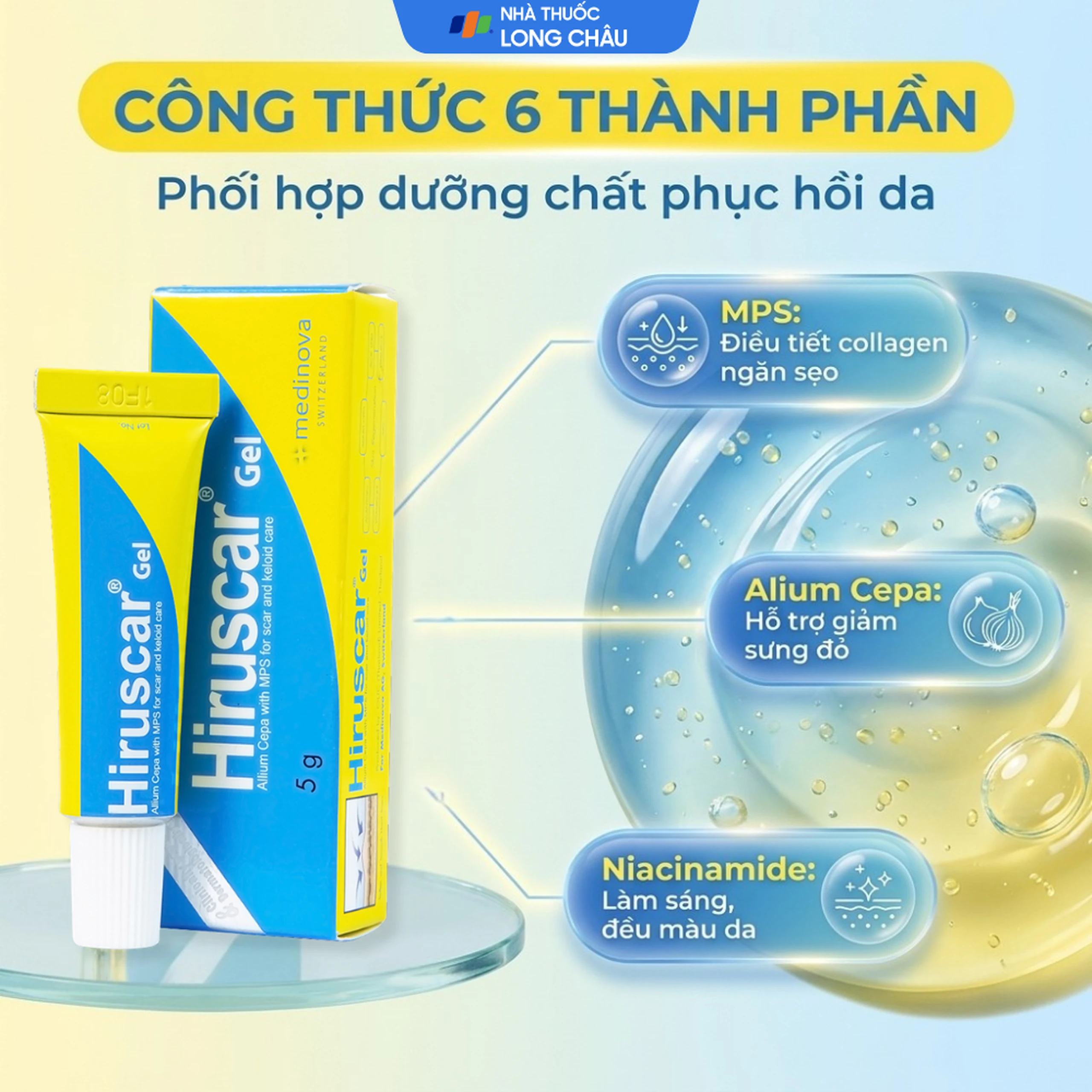 Gel bôi Hiruscar giúp làm mờ vết sẹo (5g) 3