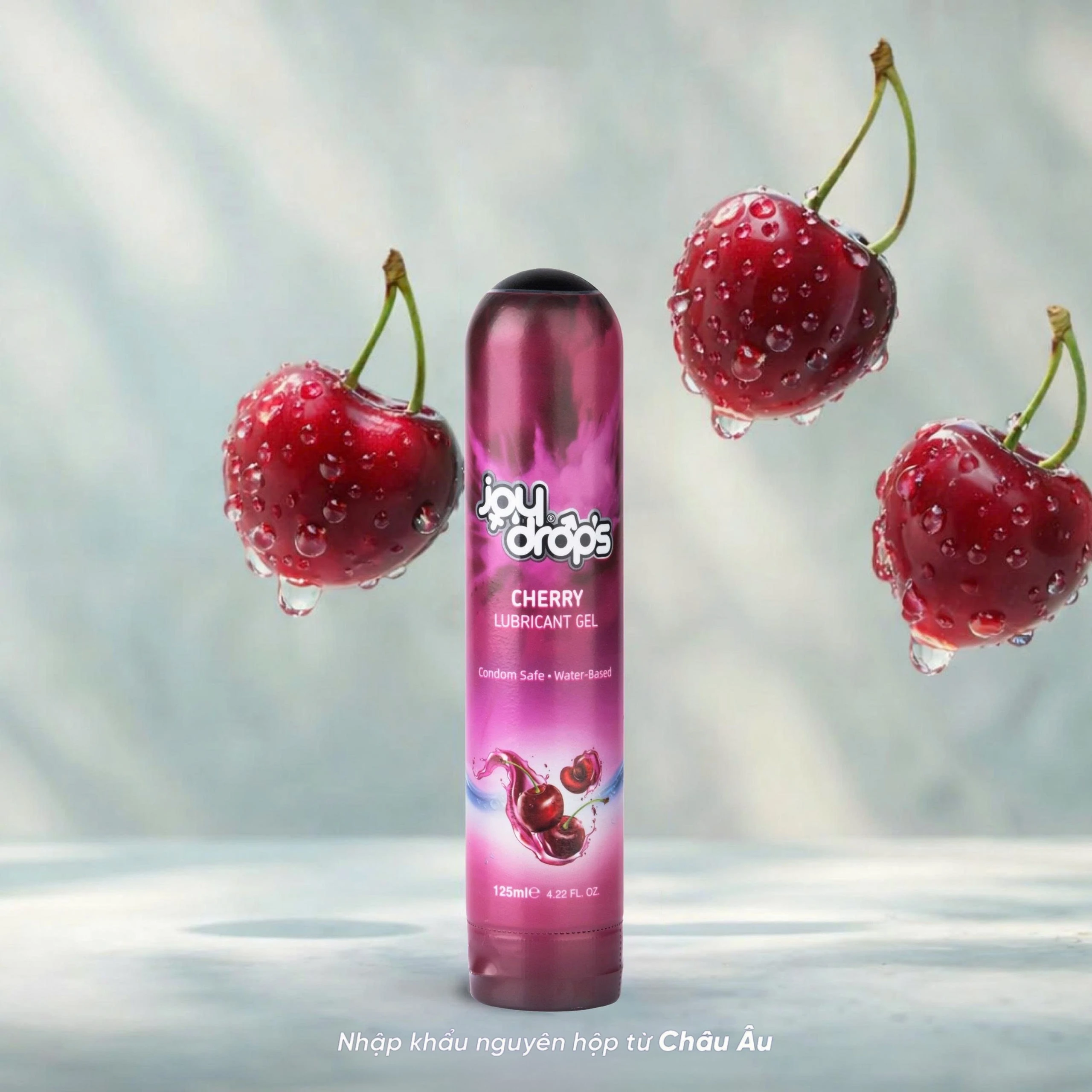 Gel Bôi Trơn Gốc Nước Joydrops mùi Cherry Dùng Cho Quan Hệ, Giảm Khô Rát, Bảo Vệ Niêm Mạc, Tạo Cảm Giác Mềm Mại 125ml