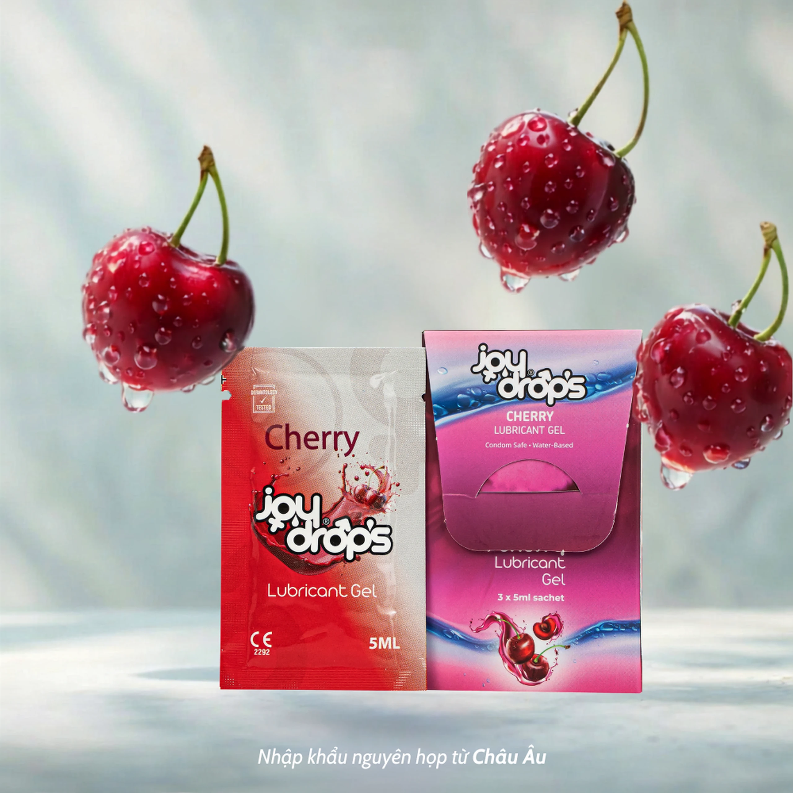 Gel Bôi Trơn Gốc Nước Joydrops Mùi Cherry (3 gói x 5ml)Dùng Cho Quan Hệ, Giảm Khô Rát, Bảo Vệ Niêm Mạc, Tạo Cảm Giác Mềm Mại 5