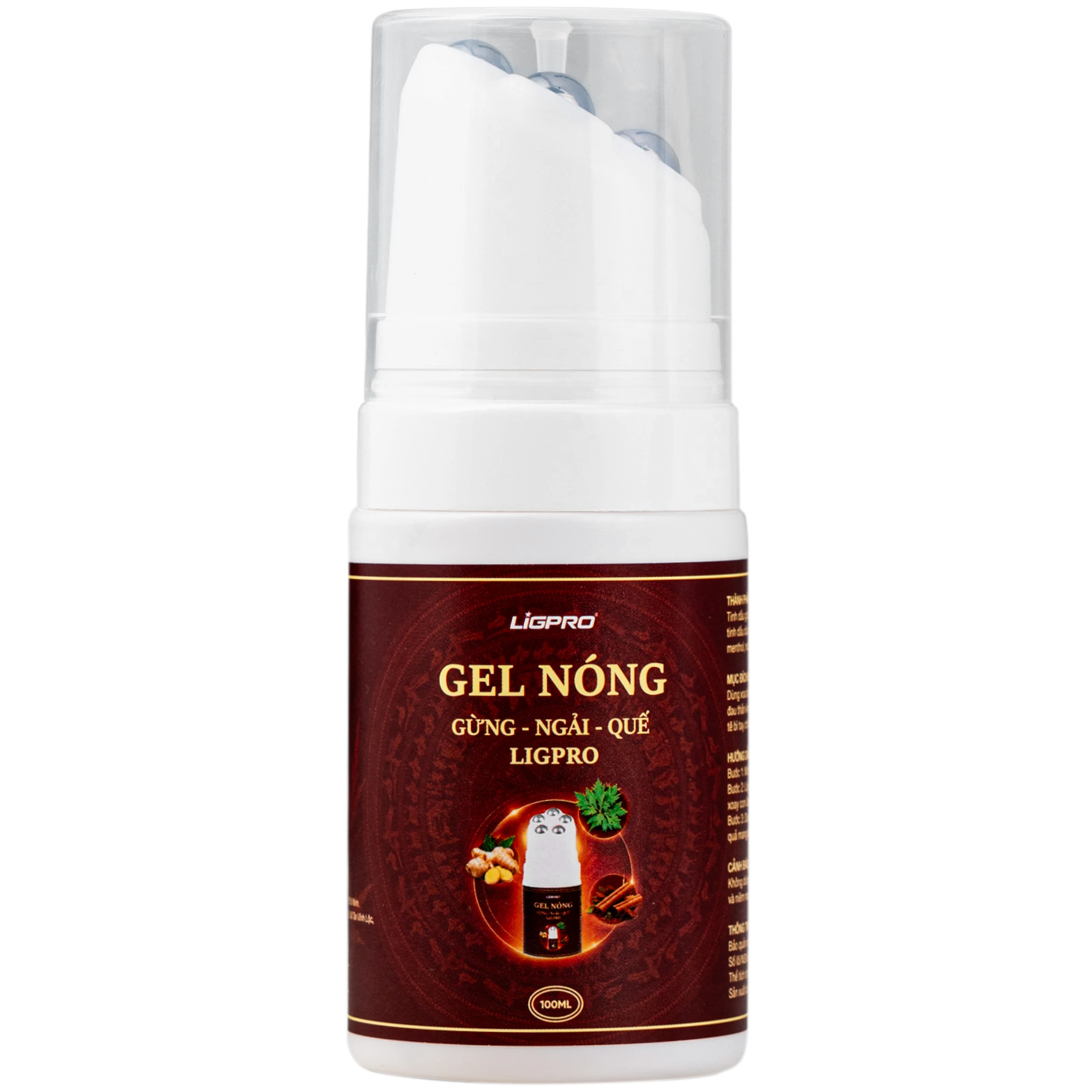 Gel nóng con lăn massage Gừng - Ngải - Quế Ligpro giúp làm ấm, giảm đau nhức, thư giãn cơ bắp (100ml) 7