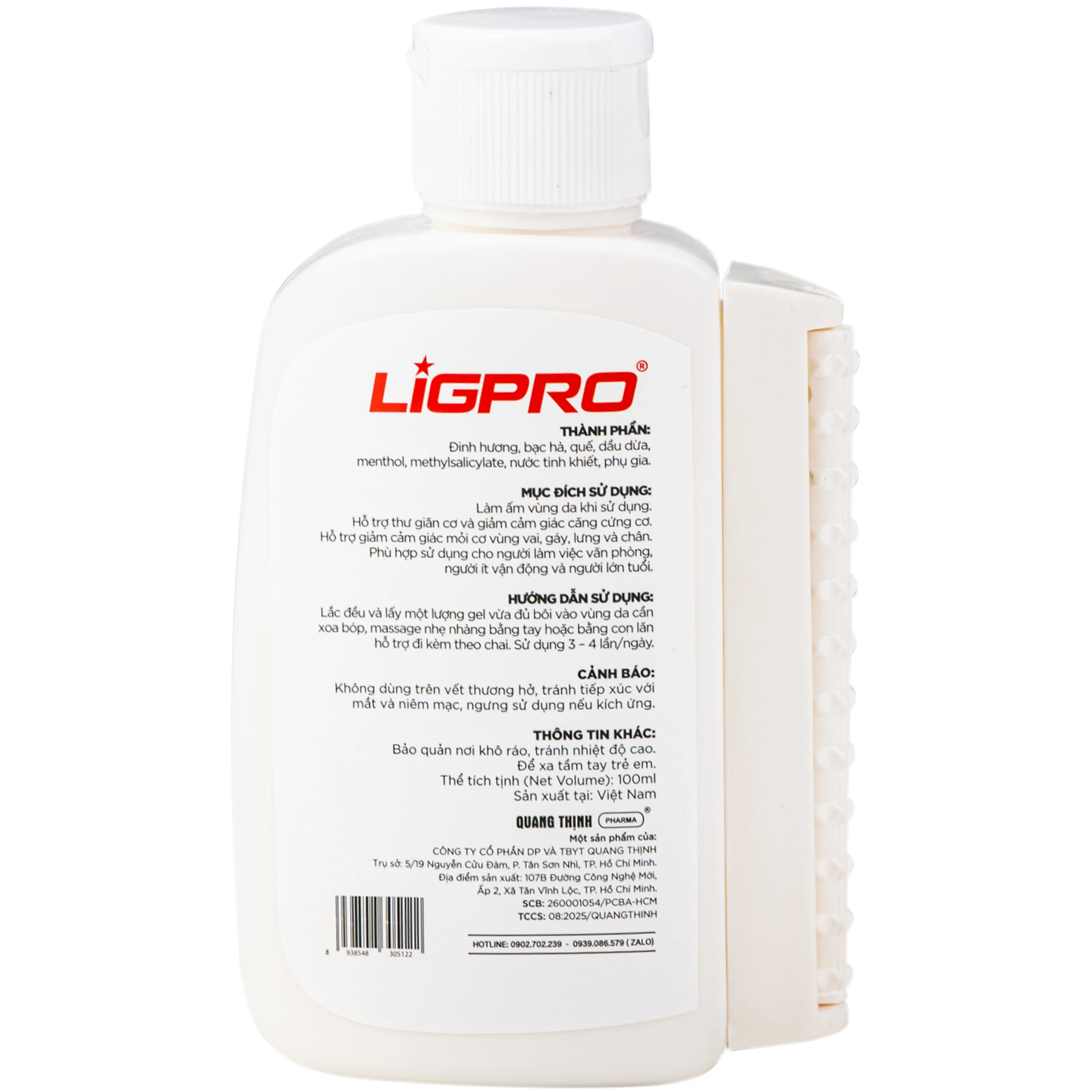 Gel nóng xoa bóp Ligpro hỗ trợ giảm đau cơ xương khớp, thư giãn cơ bắp (Thảo dược thiên nhiên) (100ml) 11