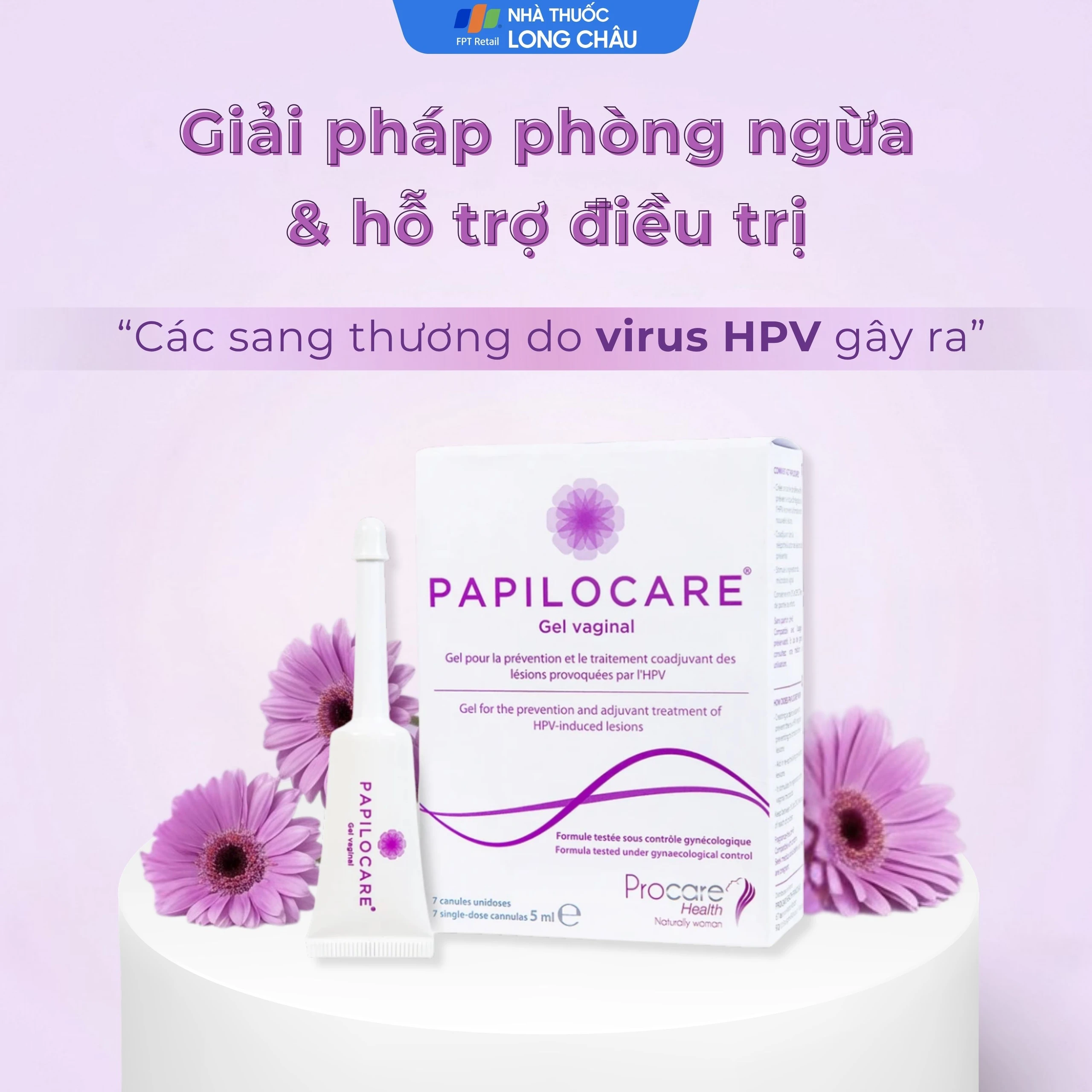 Gel phụ khoa Papilocare Procare Health (Hộp 7 tuýp) phòng ngừa và hỗ trợ điều trị tổn thương do HPV
