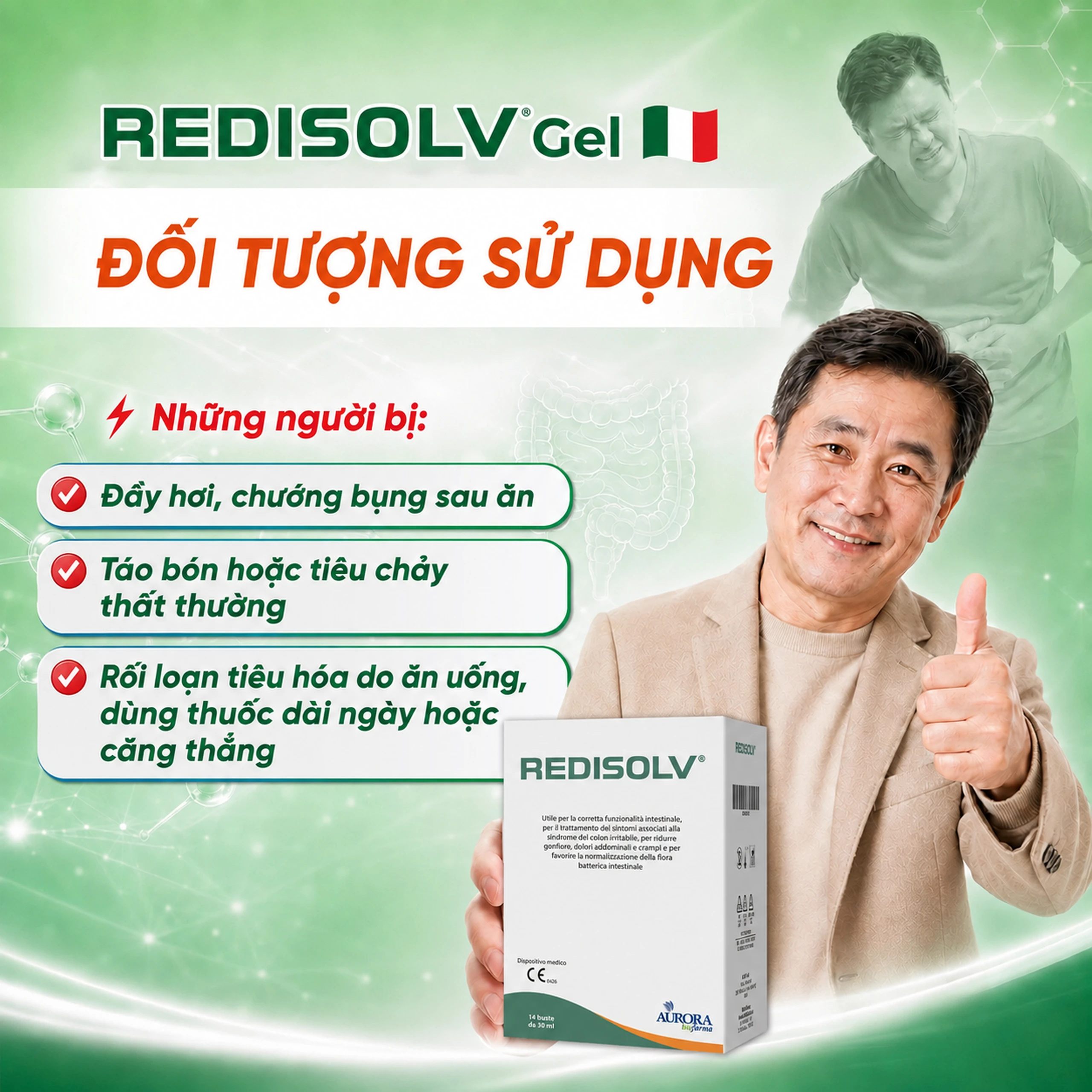 Gel Redisolv Aurora điều trị hội chứng ruột kích thích (IBS) (14 gói) giảm ngay triệu chứng tiêu chảy, đầy hơi, chướng bụng, rối loạn phân 4