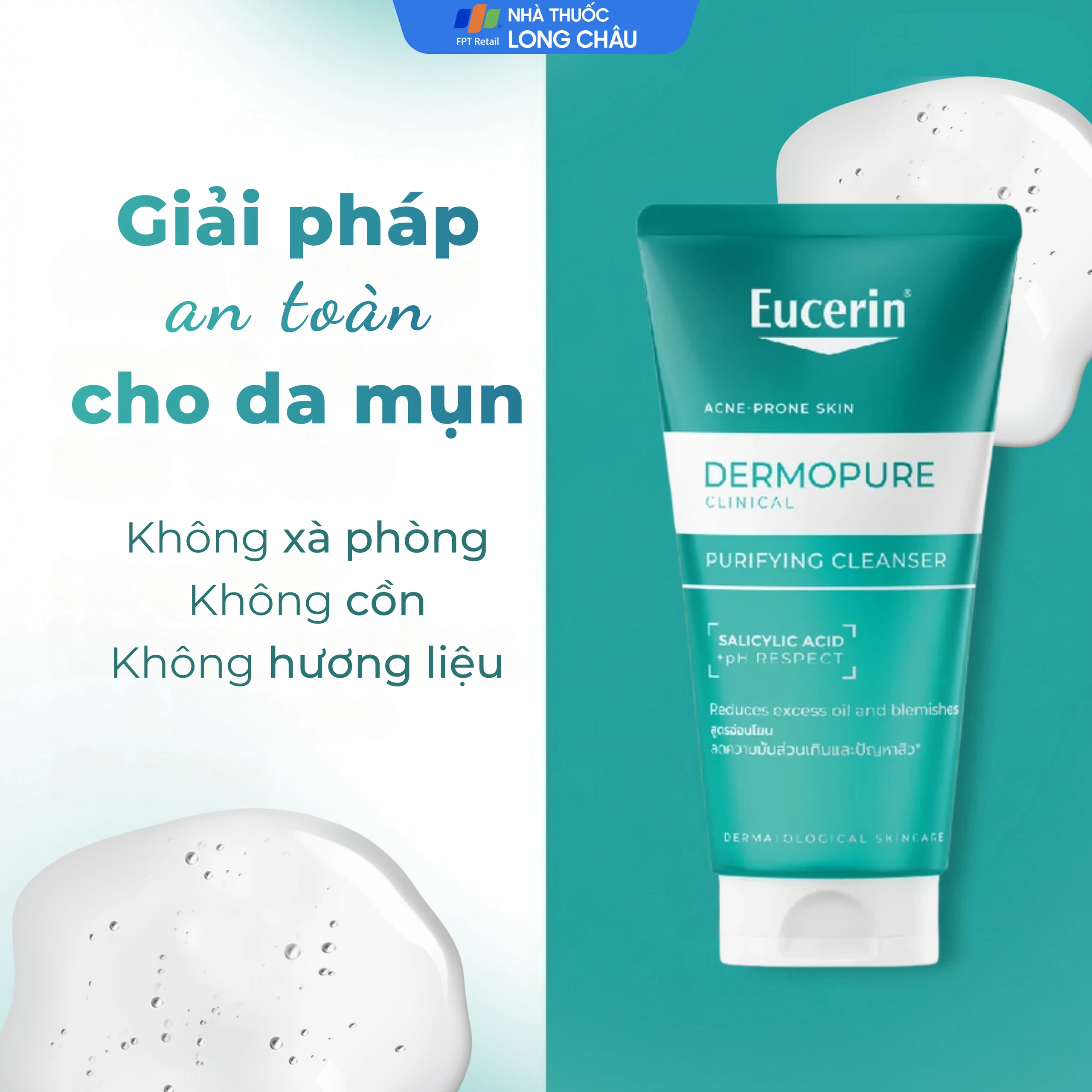 Gel rửa mặt Eucerin Dermopure Clinical Purifying Clearser dành cho da mụn (75ml)