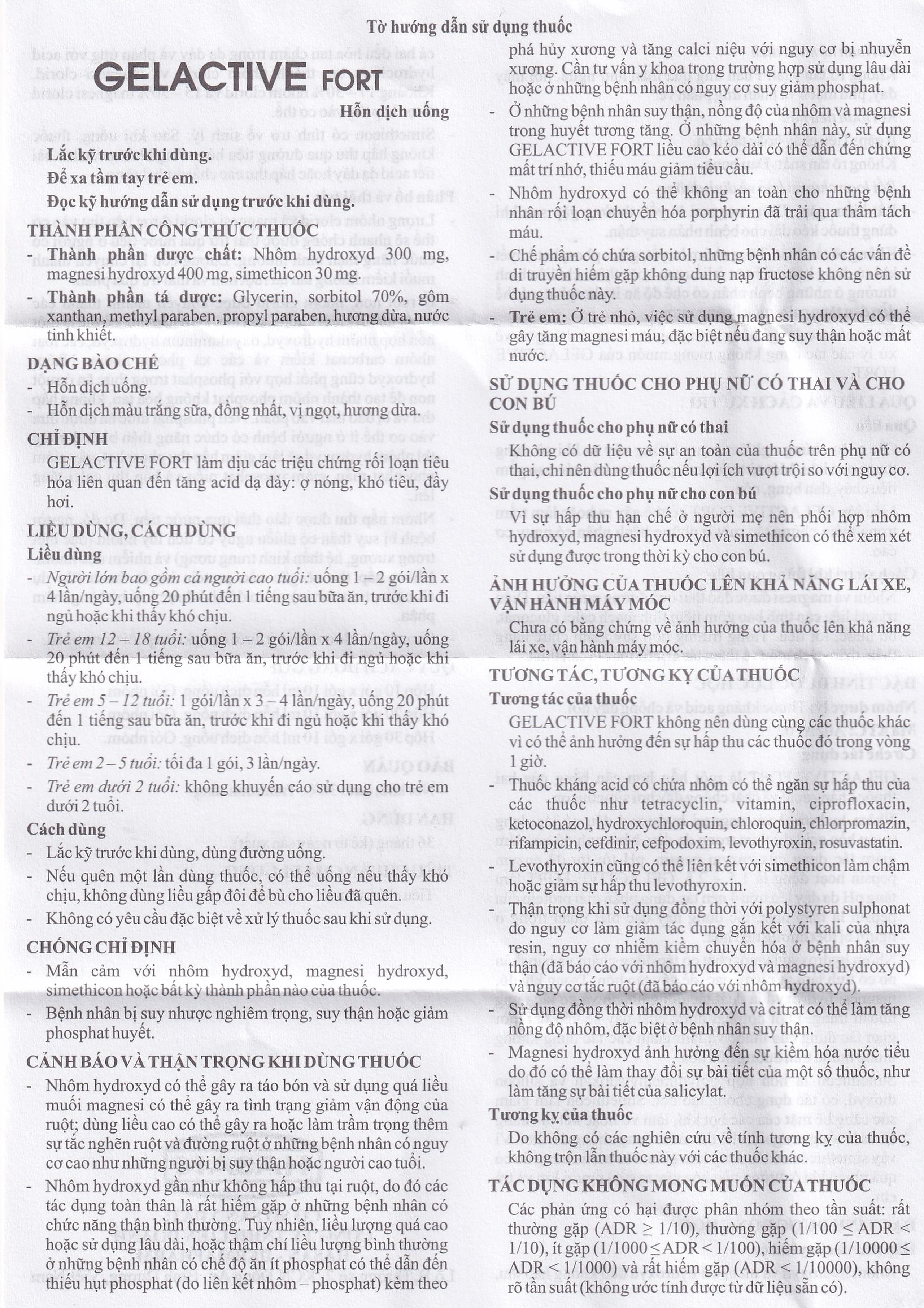 Hỗn dịch uống Gelactive Fort Hasan làm dịu các triệu chứng trong rối loạn tiêu hóa (30 gói x 10ml)