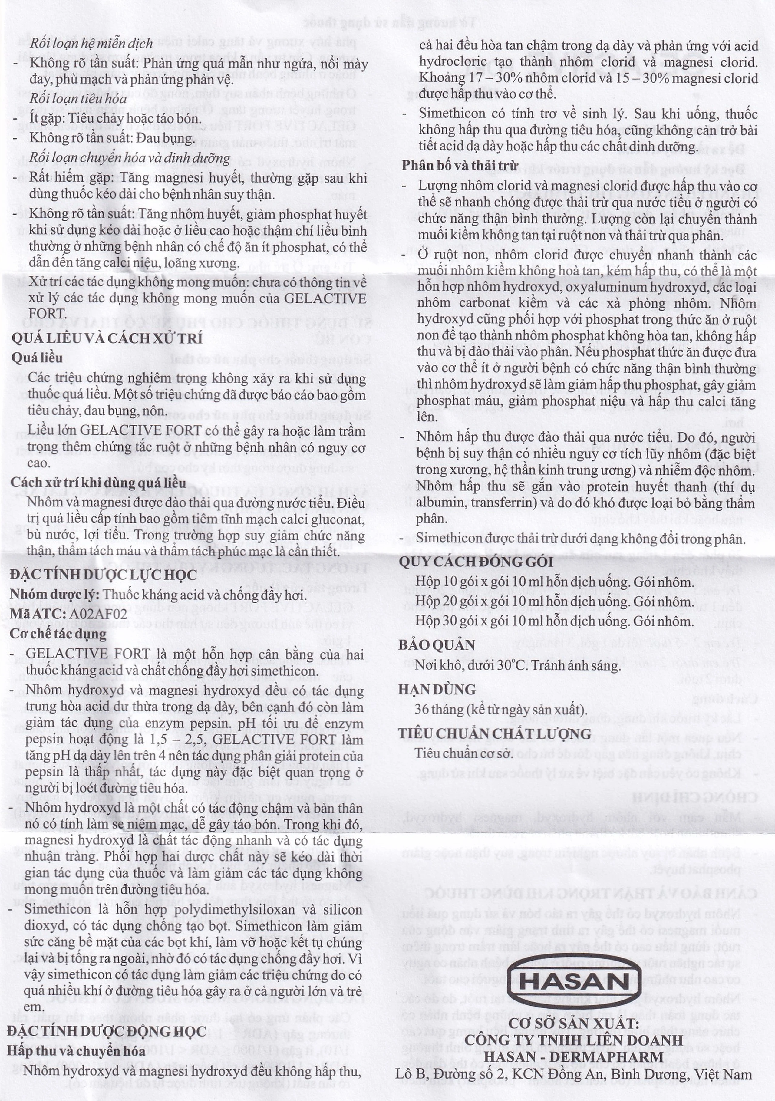 Hỗn dịch uống Gelactive Fort Hasan làm dịu các triệu chứng trong rối loạn tiêu hóa (30 gói x 10ml)