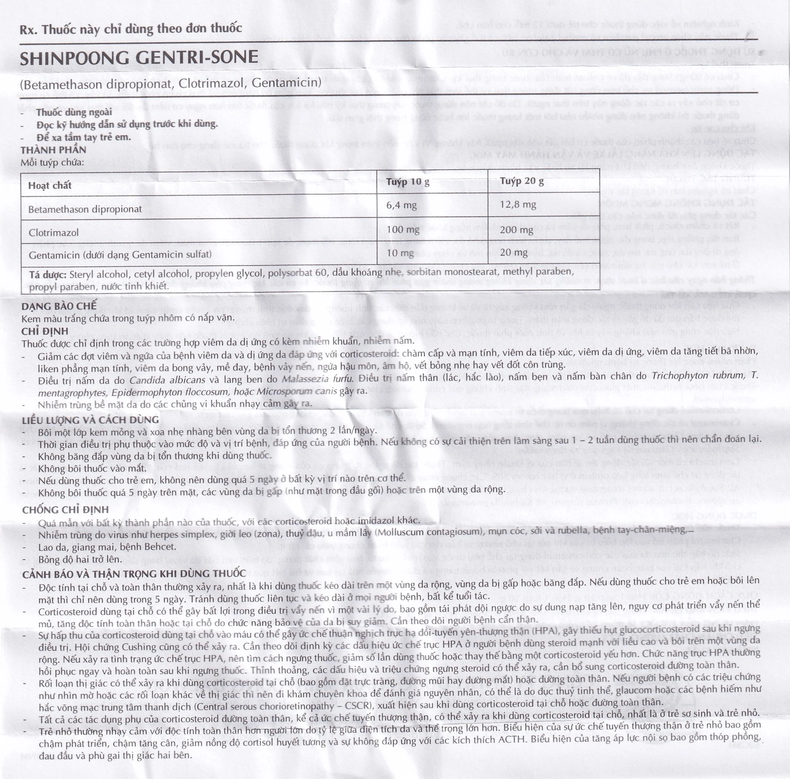 Kem Gentrisone ShinPoong Deawoo điều trị nấm da, giảm viêm ngứa da (20g)