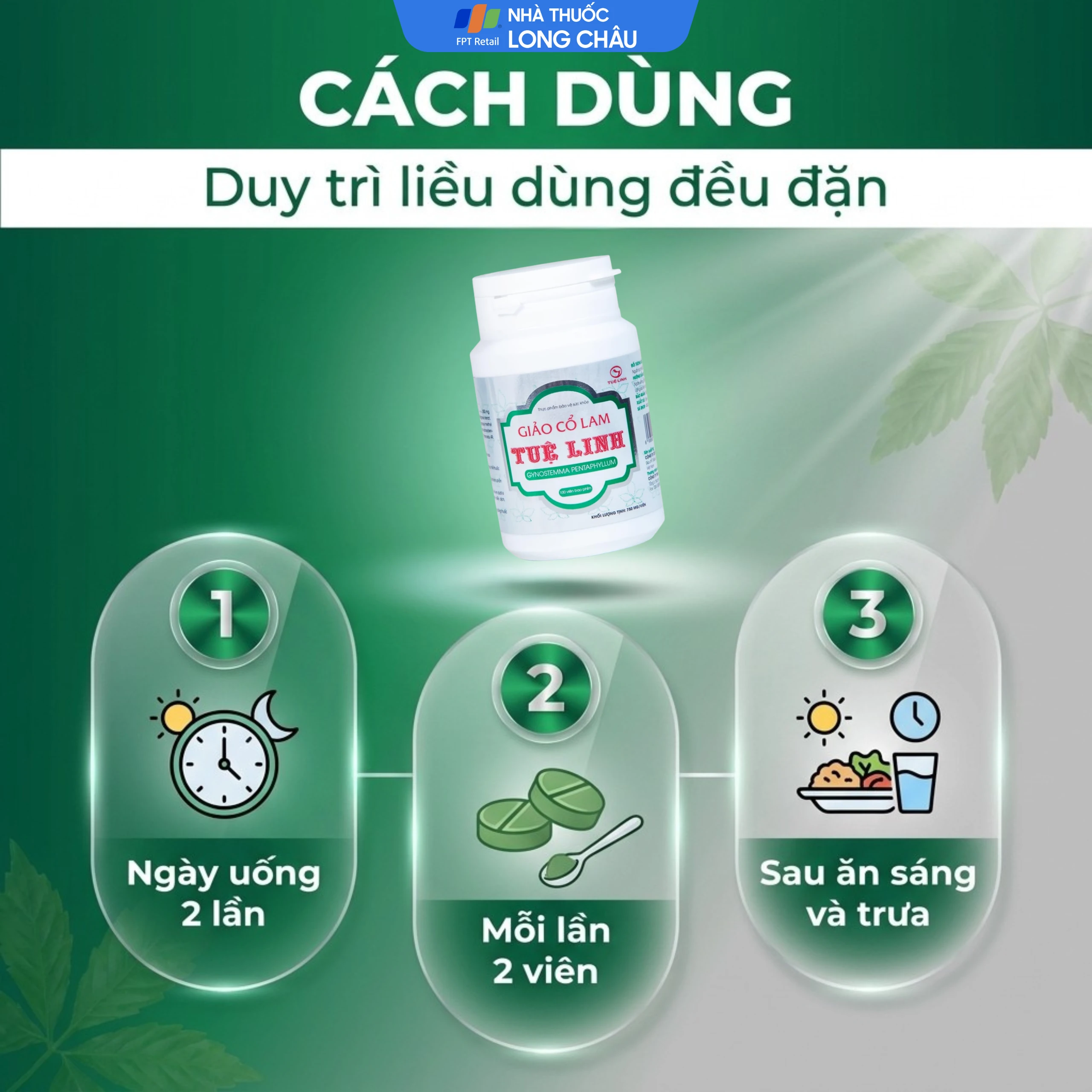 Viên giúp giảm nguy cơ đường huyết cao Giảo Cổ Lam Tuệ Linh (100 viên) 6
