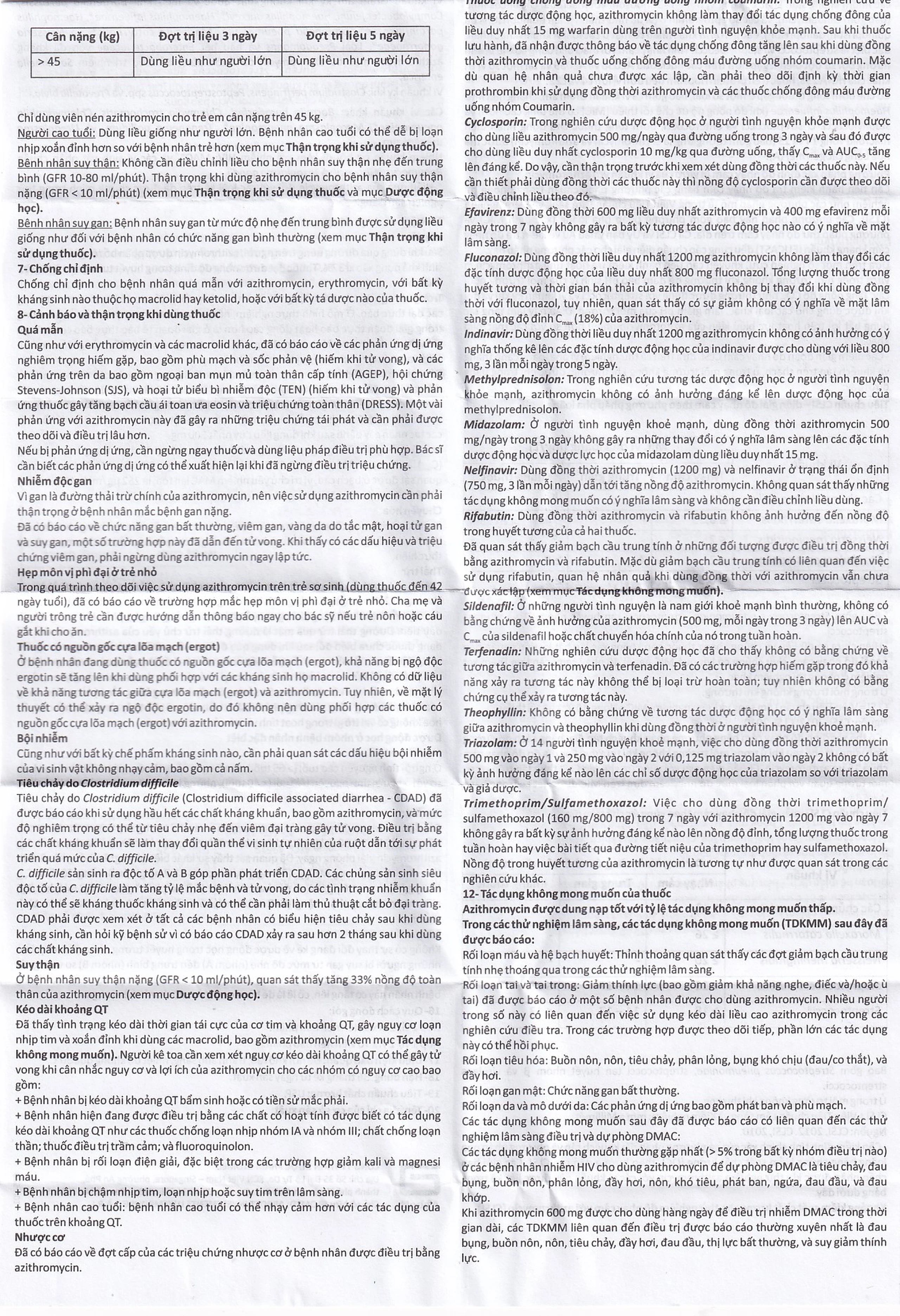 Thuốc Glazi 500 Abbott điều trị viêm xoang cấp, viêm tai giữa cấp, viêm họng, viêm amidan (2 vỉ x 3 viên) 