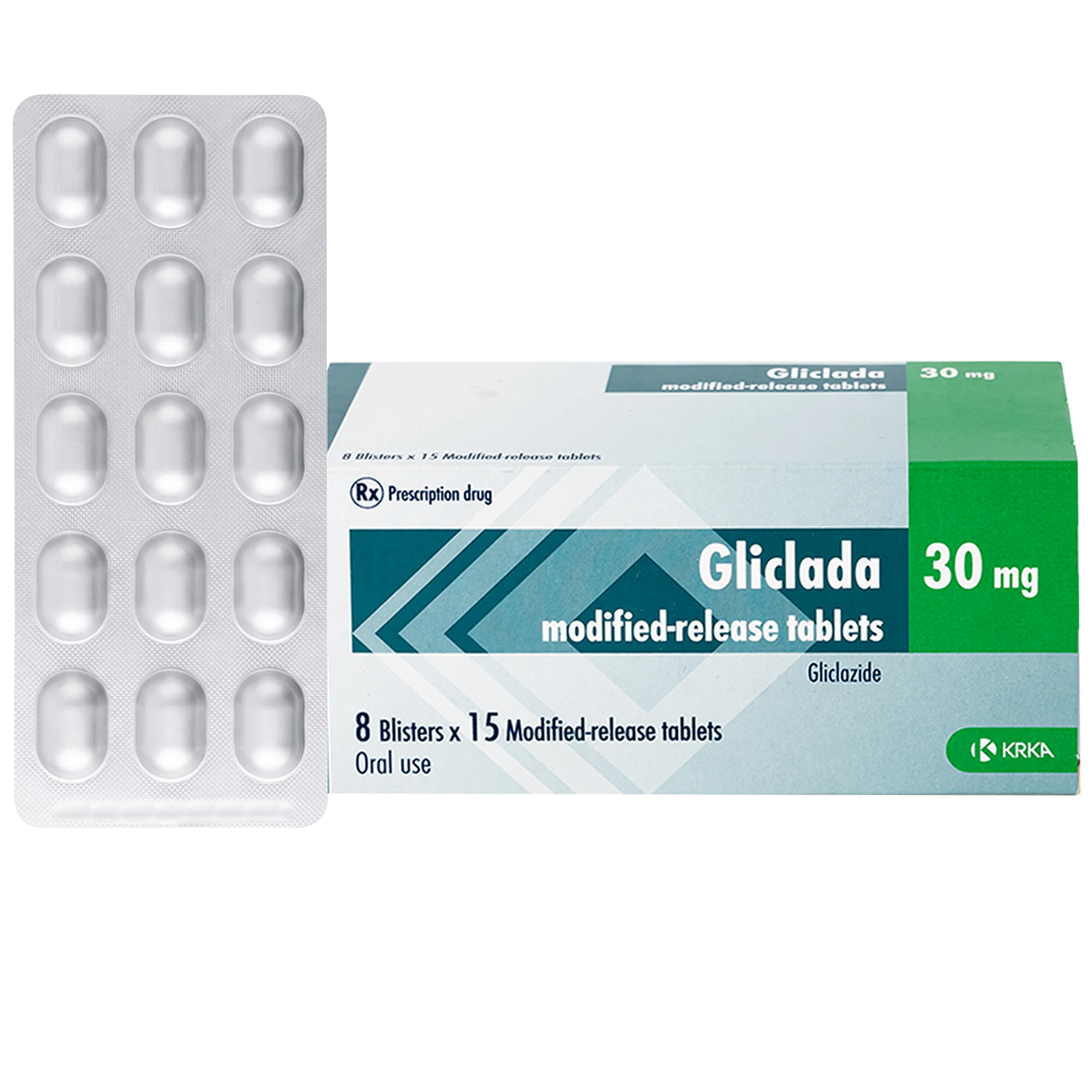 Thuốc Gliclada 30mg KRKA điều trị bệnh tiểu đường (8 vỉ x 15 viên) 1