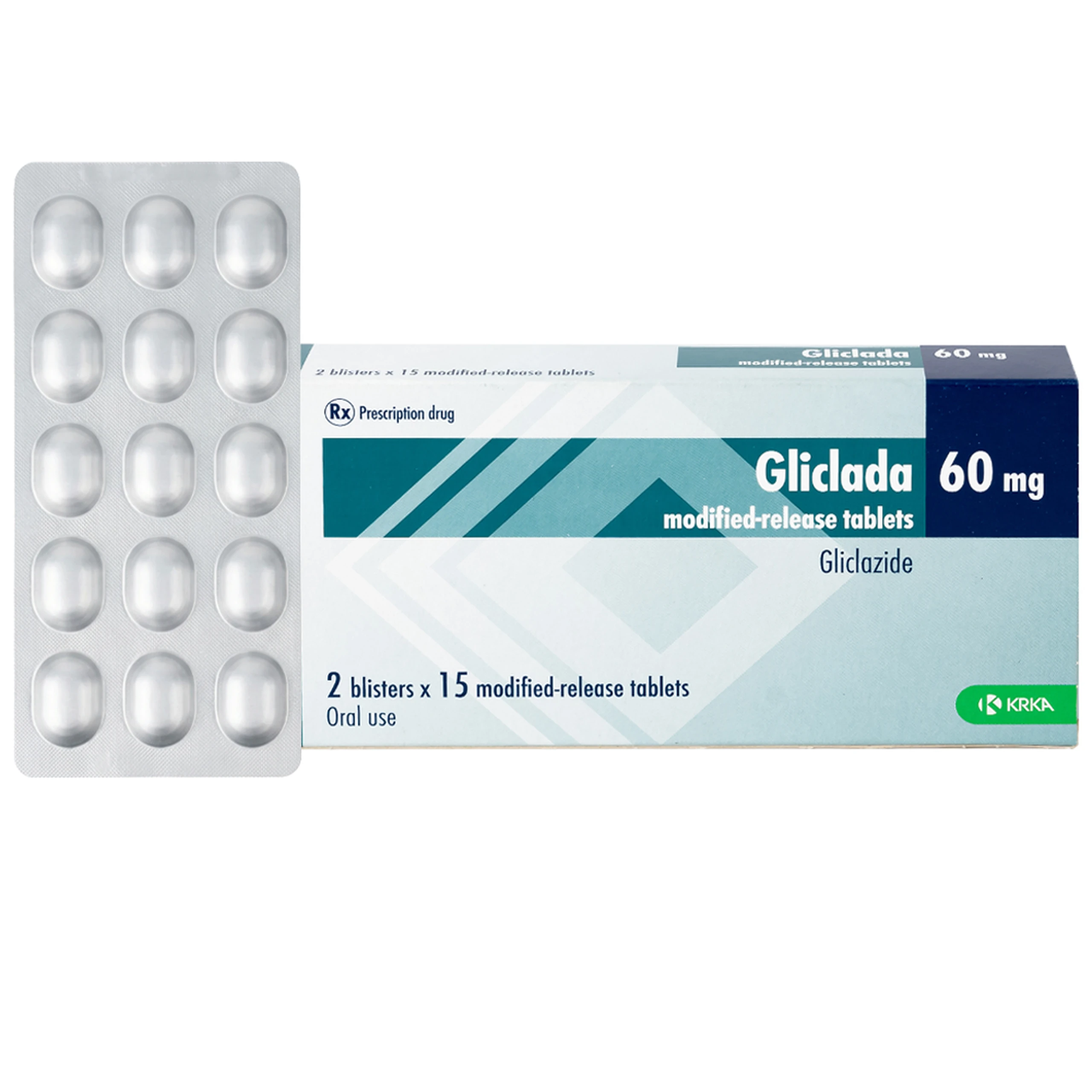 Thuốc Gliclada 60mg KRKA điều trị bệnh tiểu đường (2 vỉ x 15 viên)