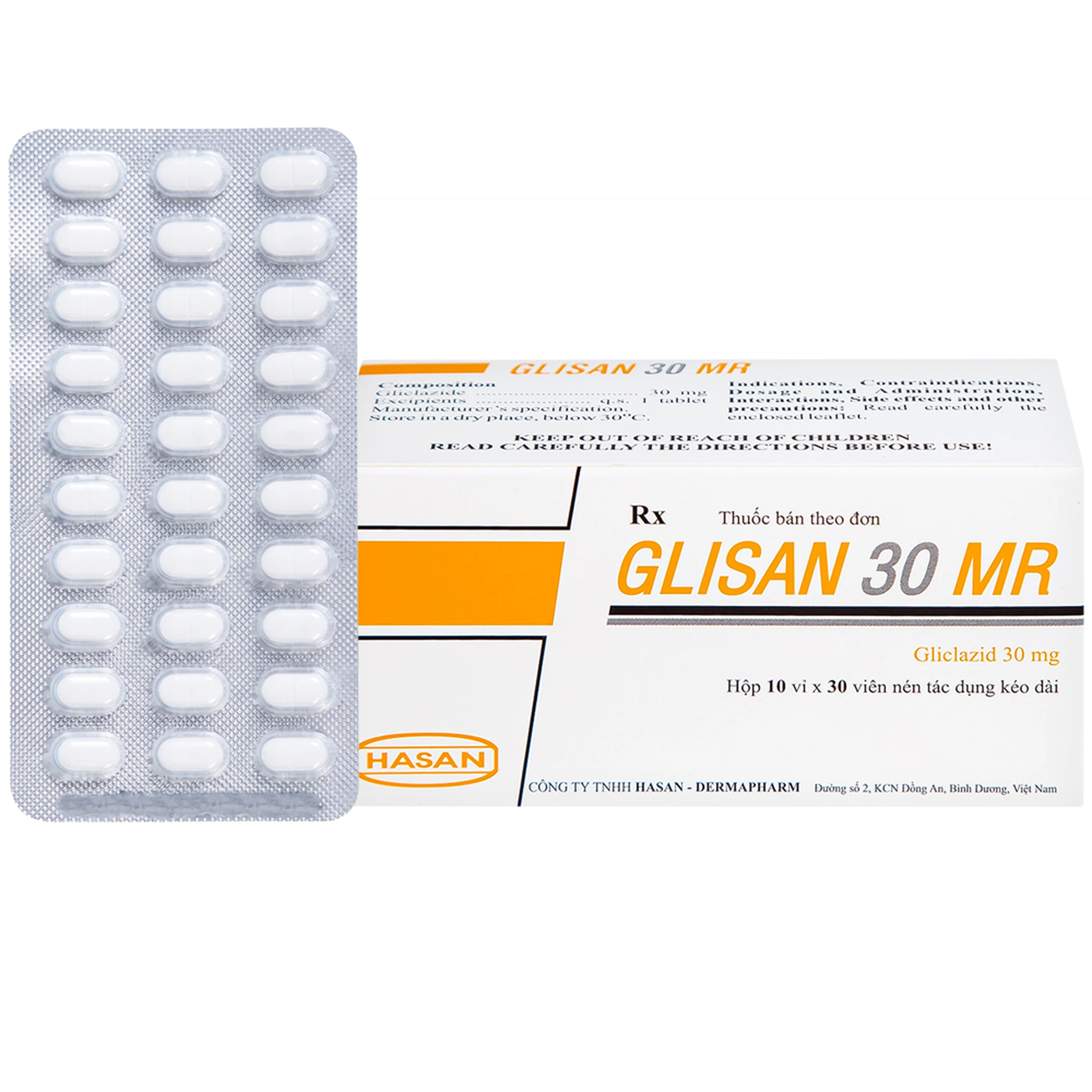 Thuốc Glisan 30 MR Hasan điều trị đái tháo đường típ 2 (10 vỉ x 30 viên) 1
