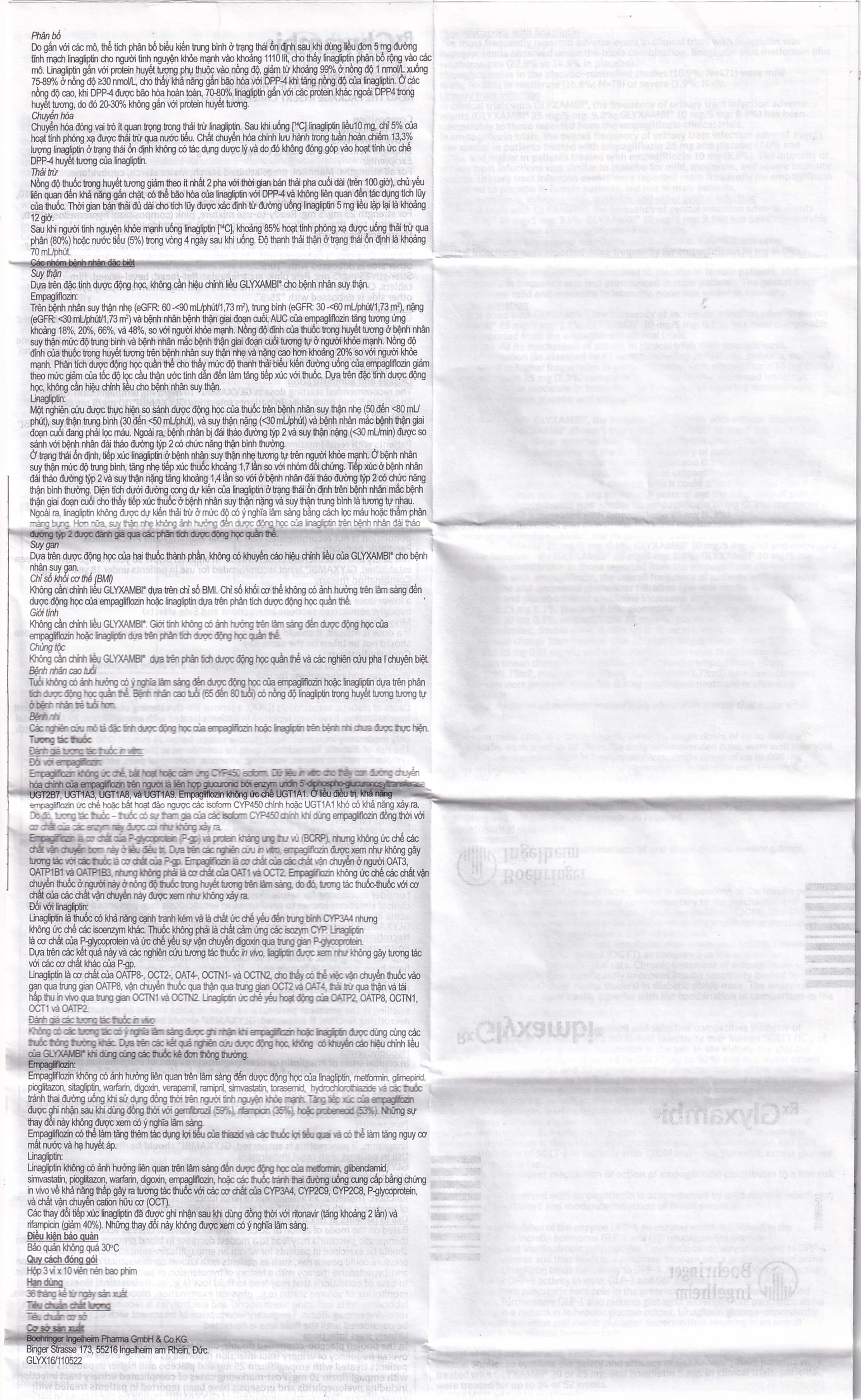 Thuốc Glyxambi 10mg/5mg Boehringer điều trị đái tháo đường típ 2 (3 vỉ x 10 viên)