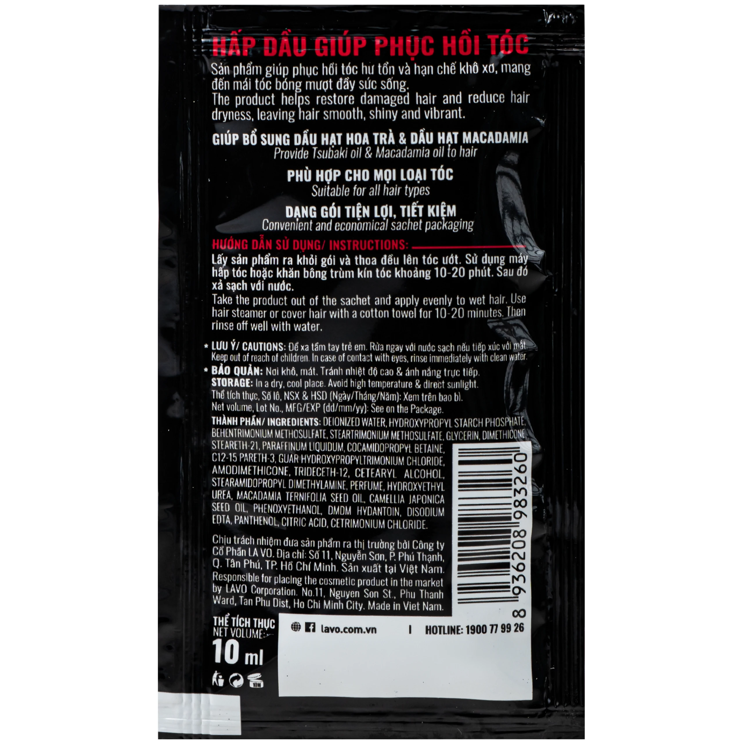 Gội phủ bạc nâu tự nhiên Lavox (3 gói x 30ml) 7