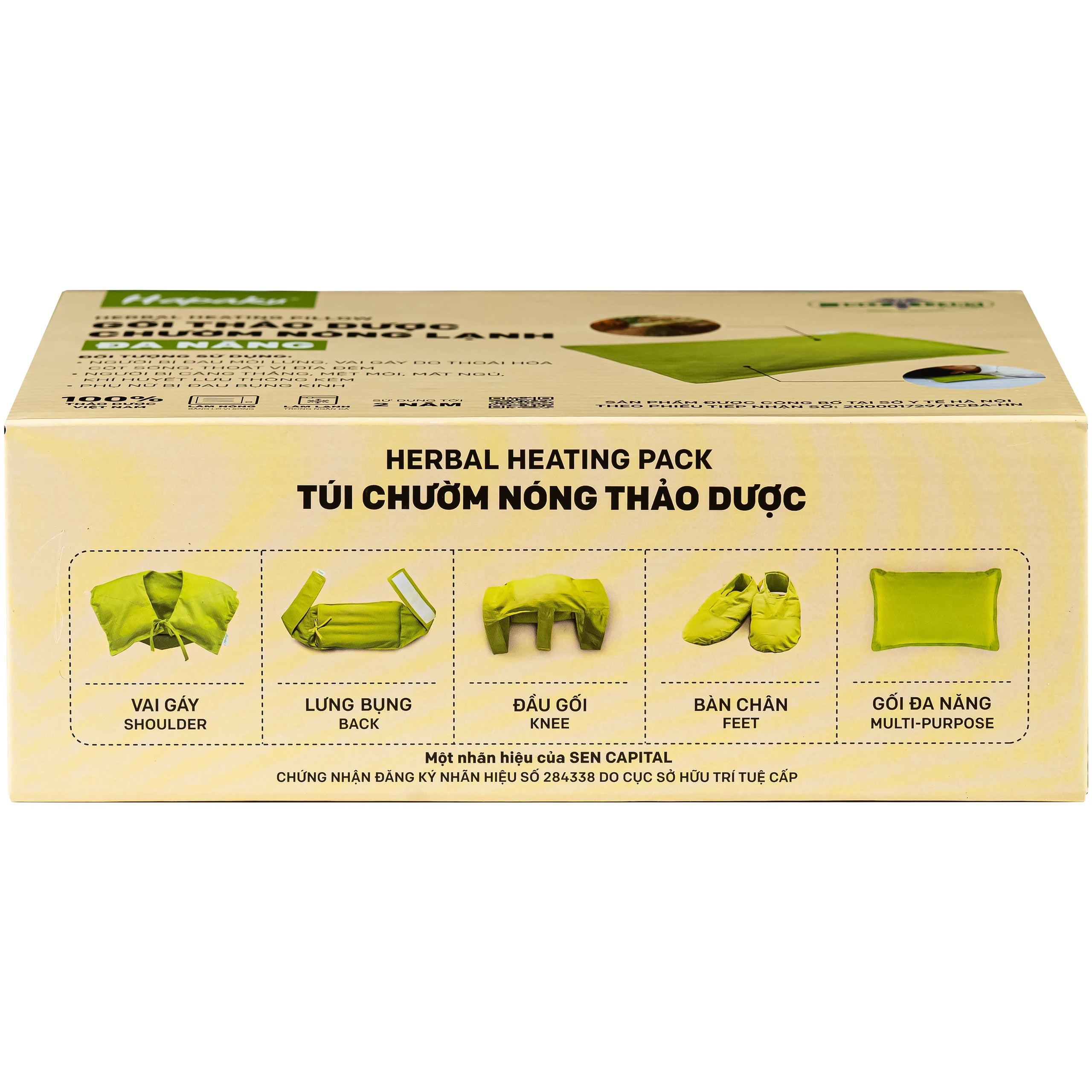 Gối thảo dược chườm nóng lạnh đa năng Hapaku giúp giảm nhức mỏi, thư giãn cơ thể - kích thước 27*17cm (dùng lò vi sóng) 4