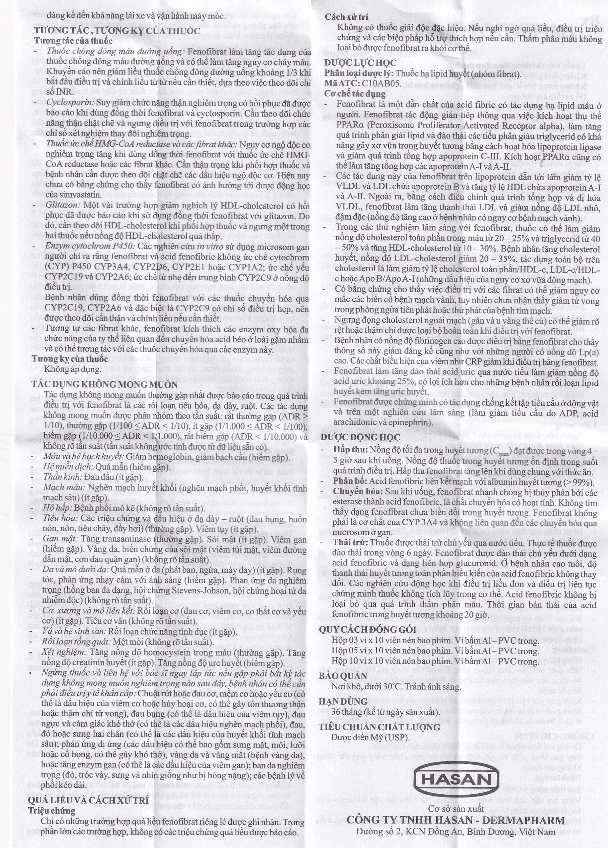 Thuốc Hafenthyl Supra 160mg Hasan điều trị tăng triglycerid máu (3 vỉ x 10 viên)