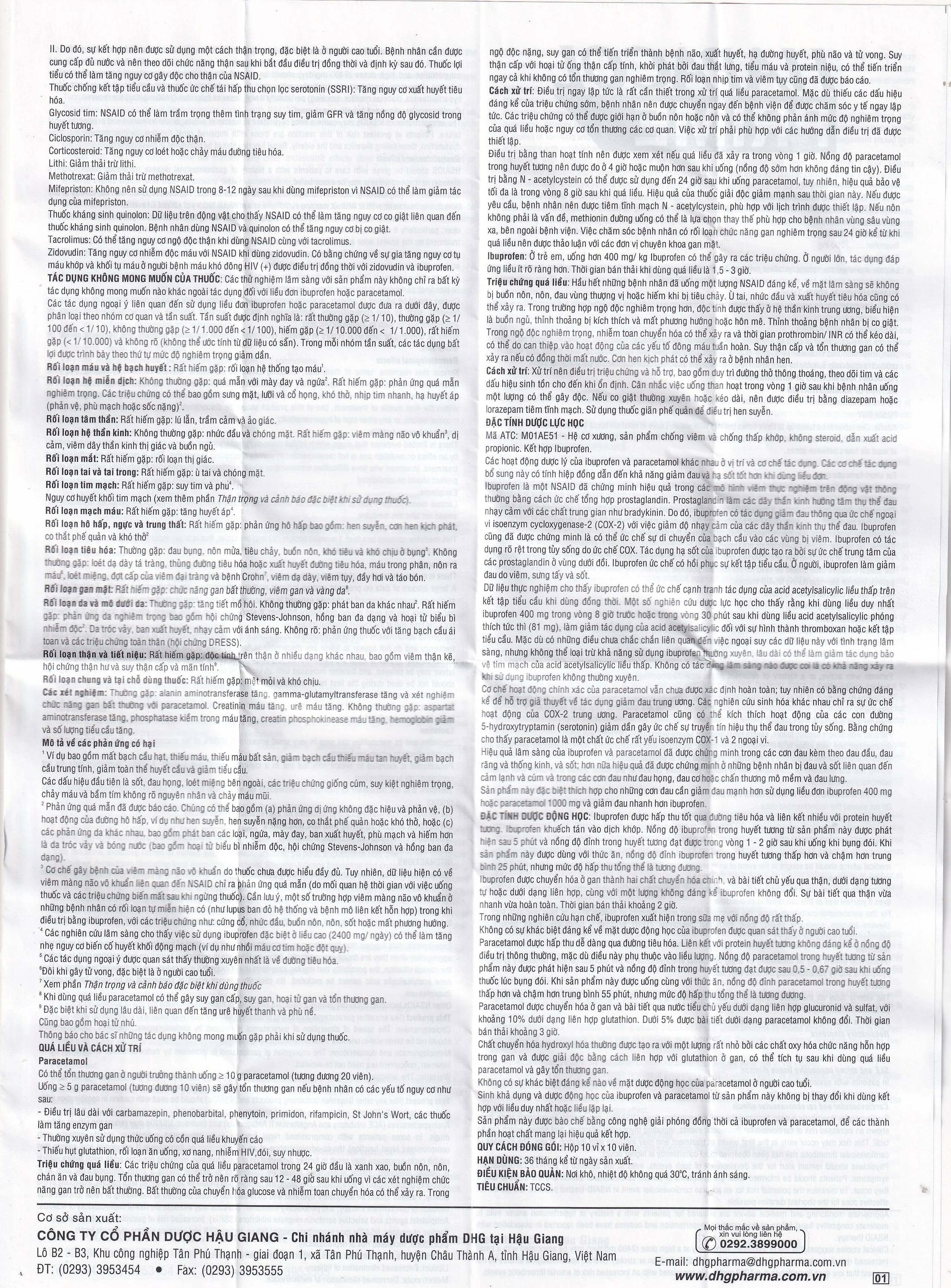 Hapacol Prime Đau Nhức Kháng Viêm Dhg Pharma 10X10