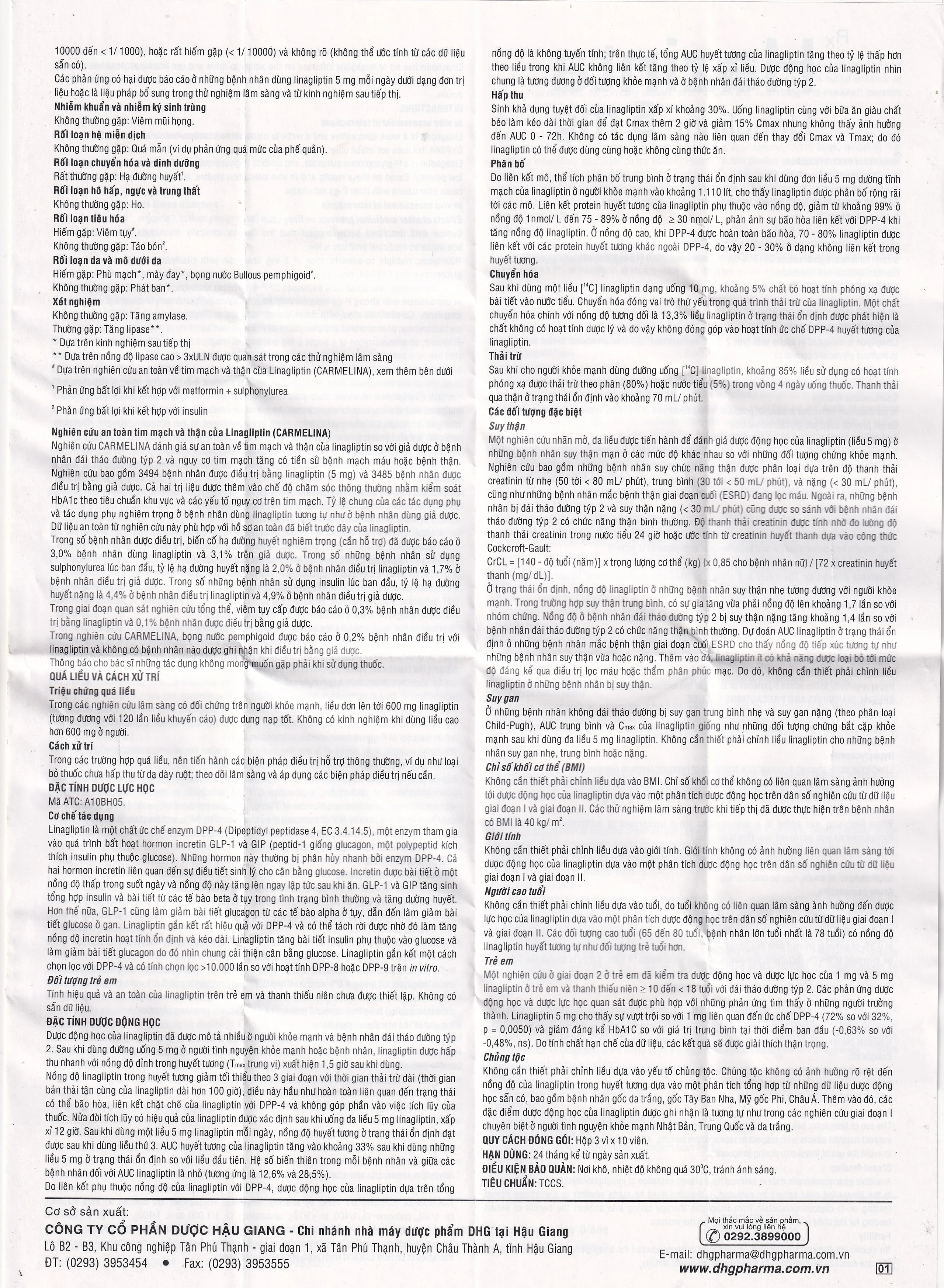 Thuốc Hazinta 5 DHG điều trị đái tháo đường típ 2 (3 vỉ x 10 viên)