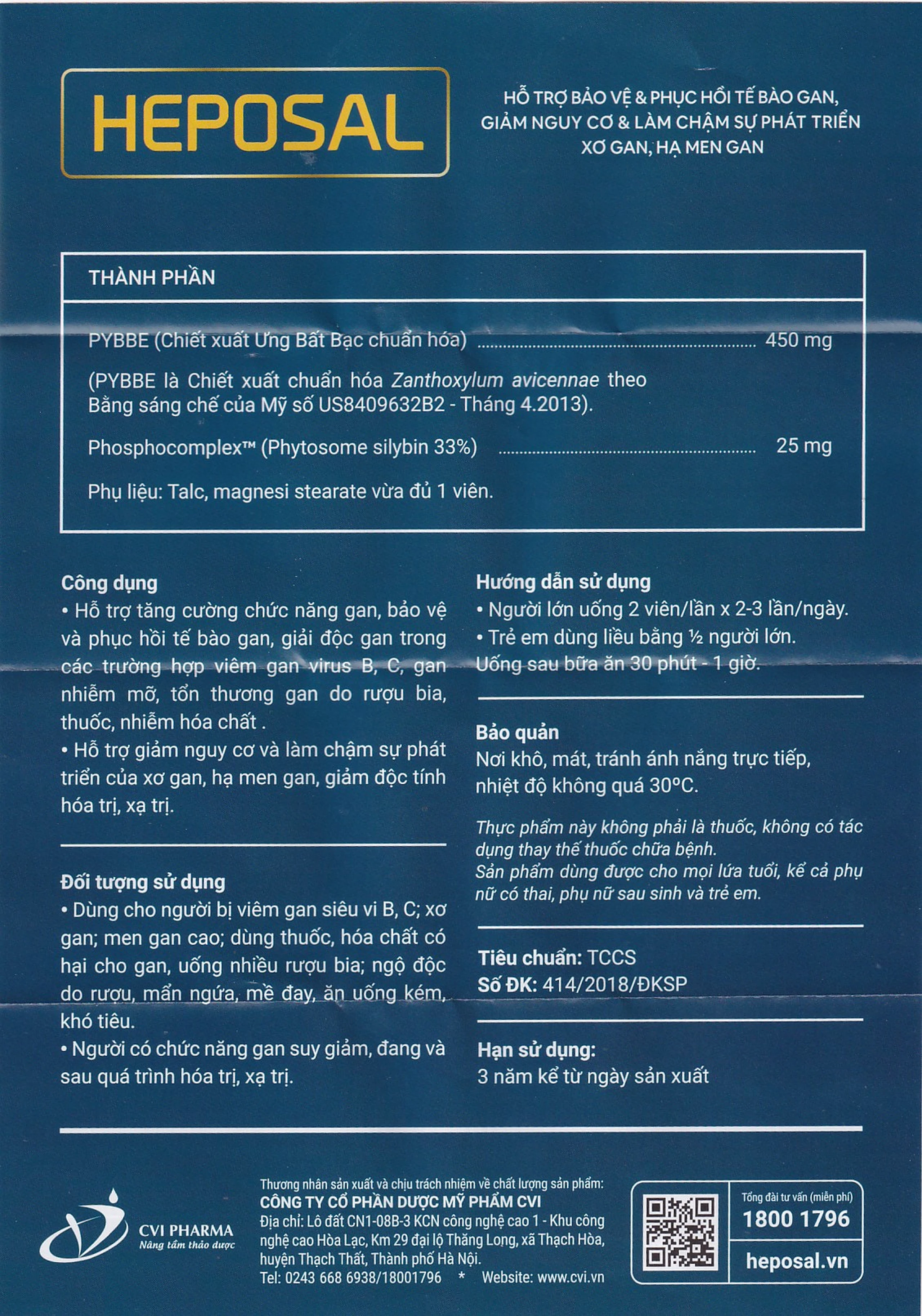 Viên uống hỗ trợ tăng cường chức năng gan, bảo vệ và phục hồi tế bào gan Heposal (3 vỉ x 10 viên)